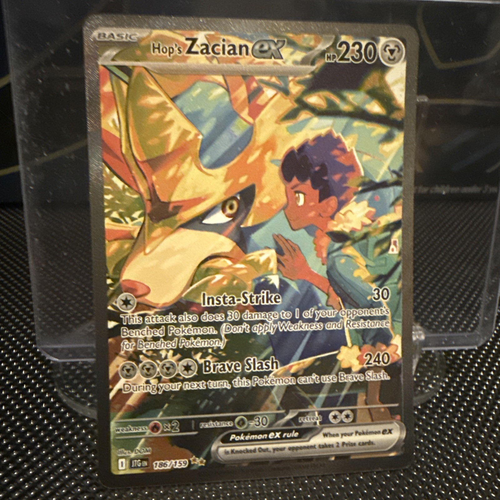 Hop\'s Zacian ex 186/159 Crown Zenith Full Art Holo 230 HP English free 045/094 Hop\'s Zacian ex 186/159 Crown Zenith Full Art Holo 230 HP English free 045/094