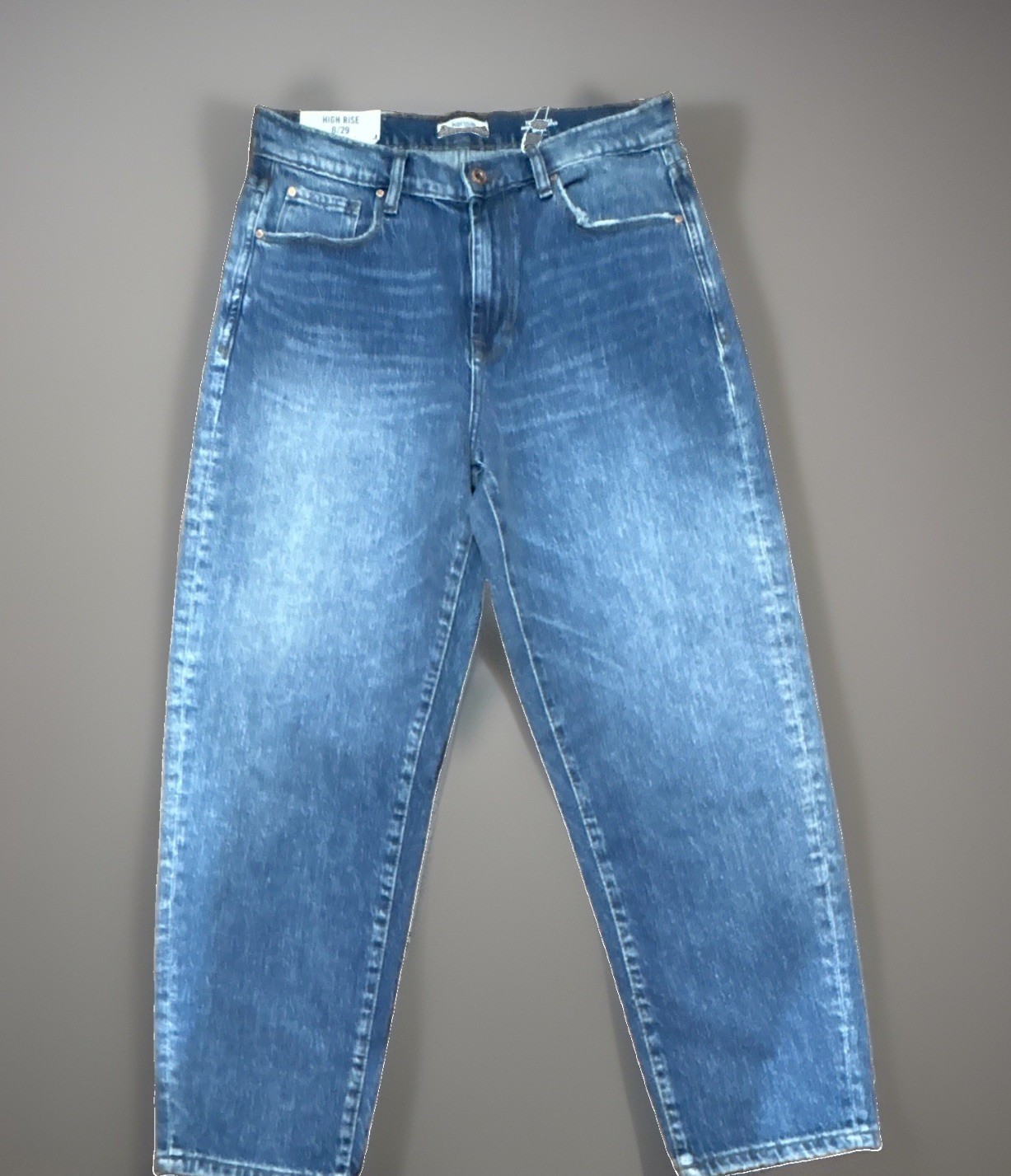 Kensie Women’s High Rise Crop Barrel The Jessica Blue Denim Jeans 5-Pocket 8 NWT