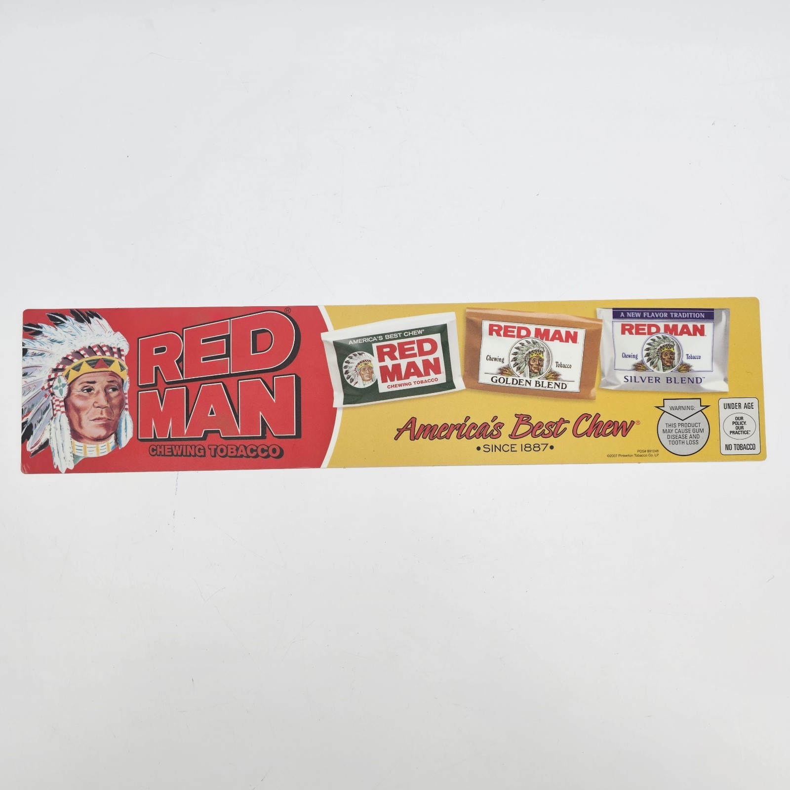 Red Man Chewing Tobacco Plastic Advertising Case Insert Sign 18 Red Man Chewing Tobacco Plastic Advertising Case Insert Sign 18