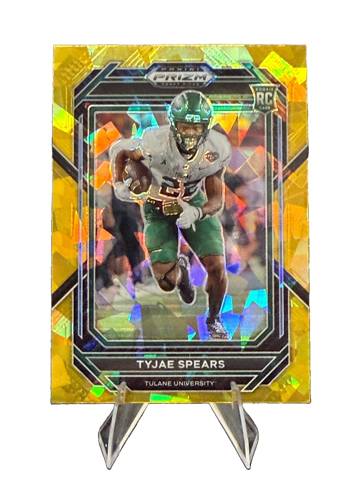 2023 Panini Prizm Tyjae Spears #123 Draft Picks Gold Ice Prizm Rookie Card (RC)