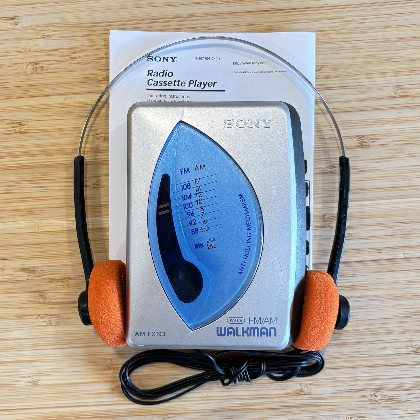 Sony Walkman WM-FX193 AM/FM Cassette Player - New Belt - Reconditioned