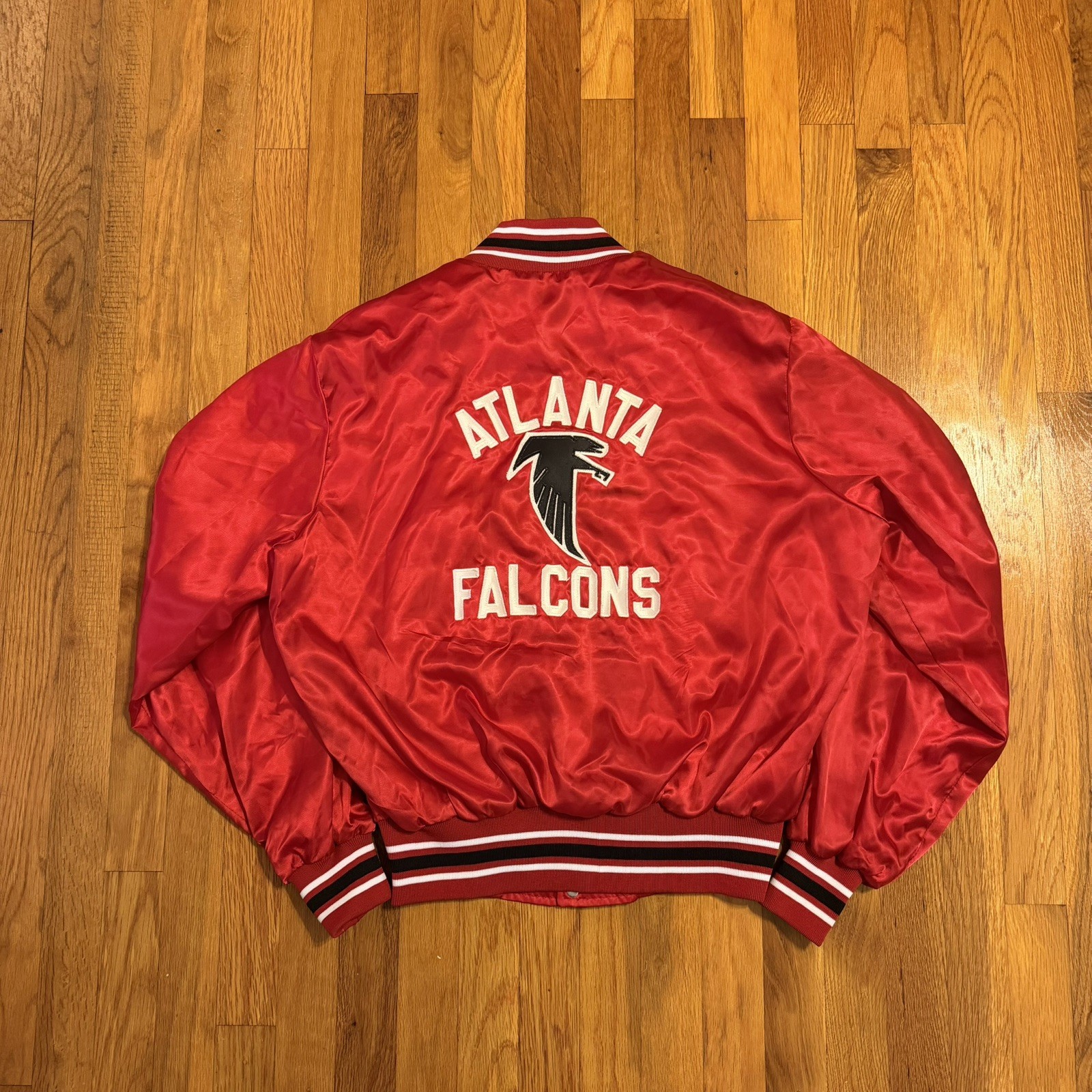 Vintage Atlanta Falcons Satin Bomber Jacket by Admiral Sportswear