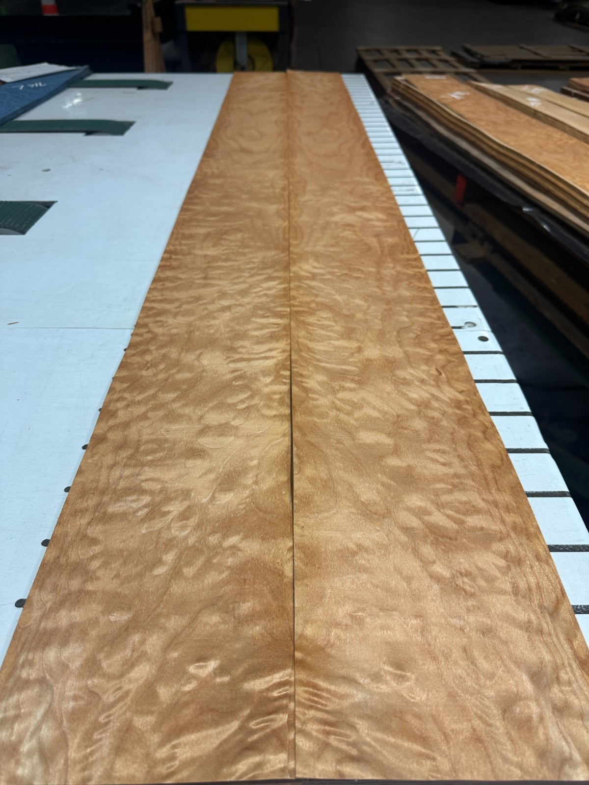Quilted Maple Raw Wood Veneer 2 sheets 82'' x 6'' 916K