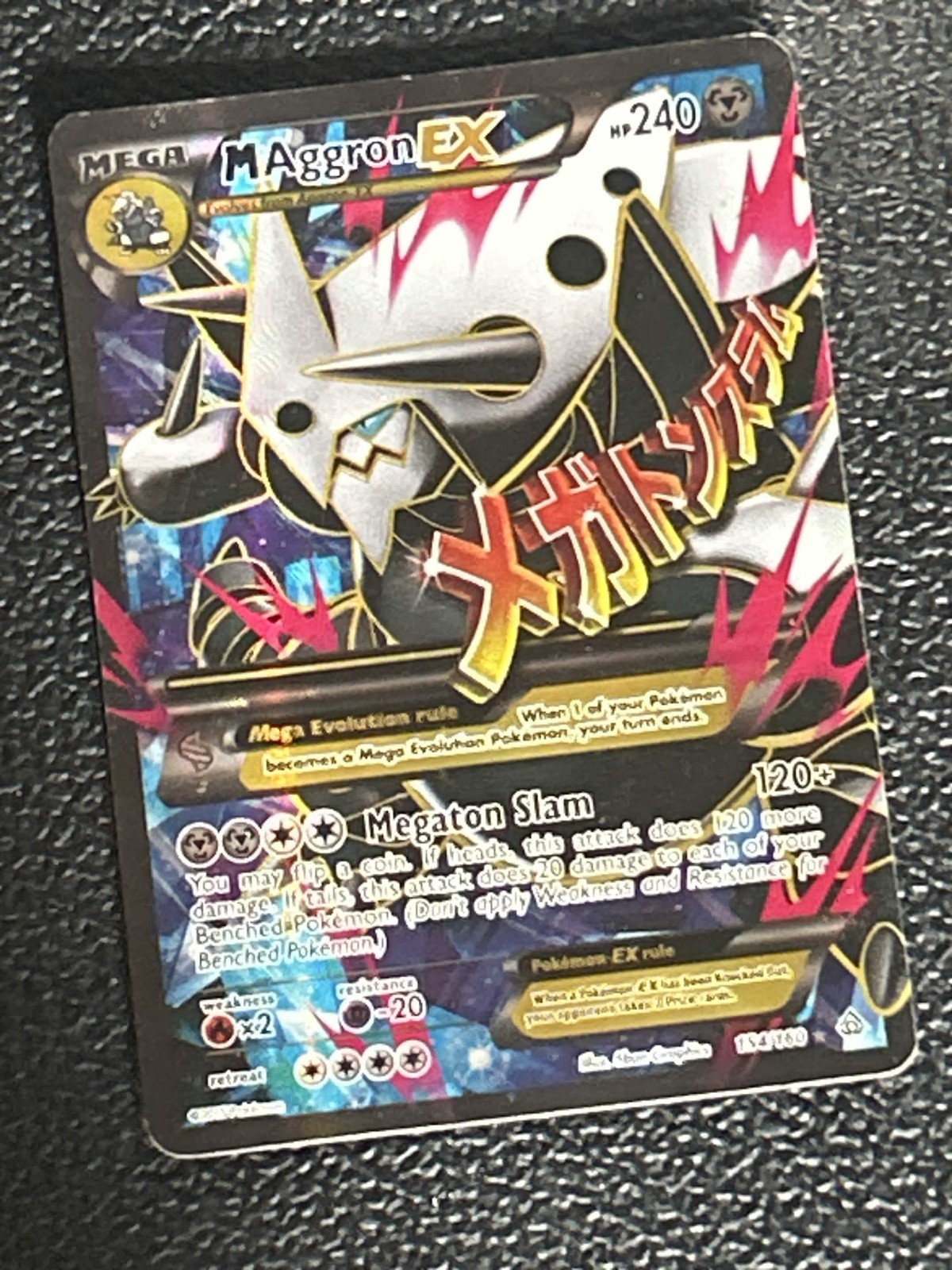 Pokémon TCG 154/160 M Aggron EX Full Art Lightly Played 2015 Pokémon TCG 154/160 M Aggron EX Full Art Lightly Played 2015