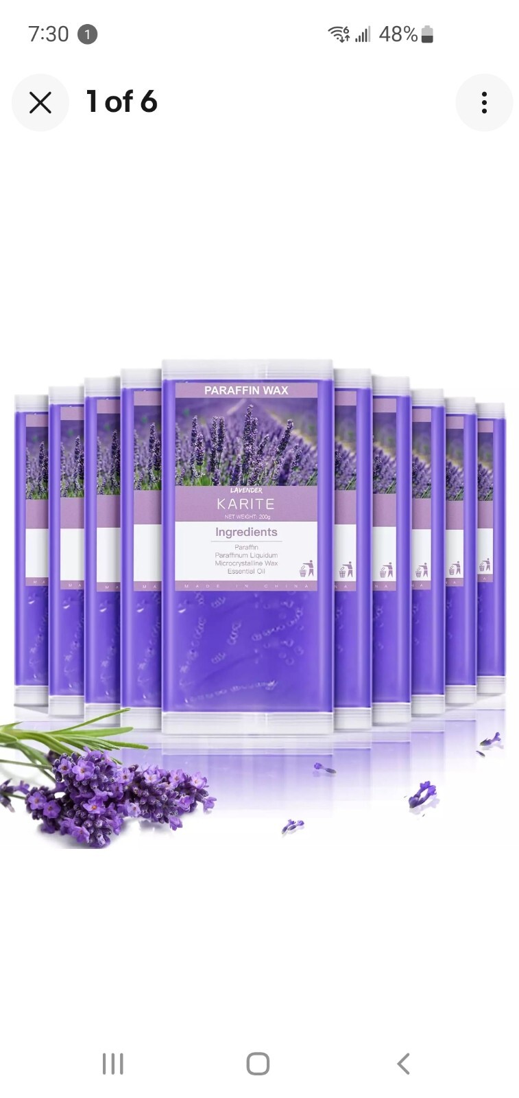 KARITE Paraffin Wax Refills 10 Pack Lavender Scented Paraffin Wax Beads Blocks