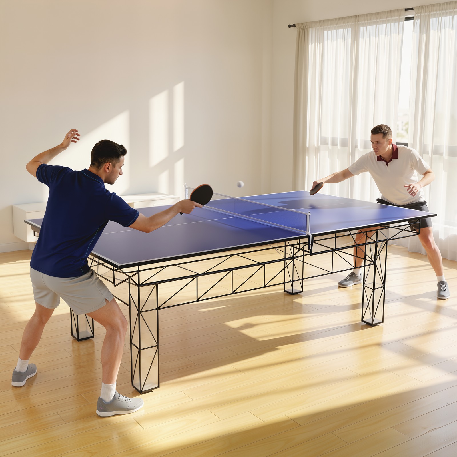 Soozier 9 ft Folding Table Tennis Ping Pong Table Conversion Top with Net