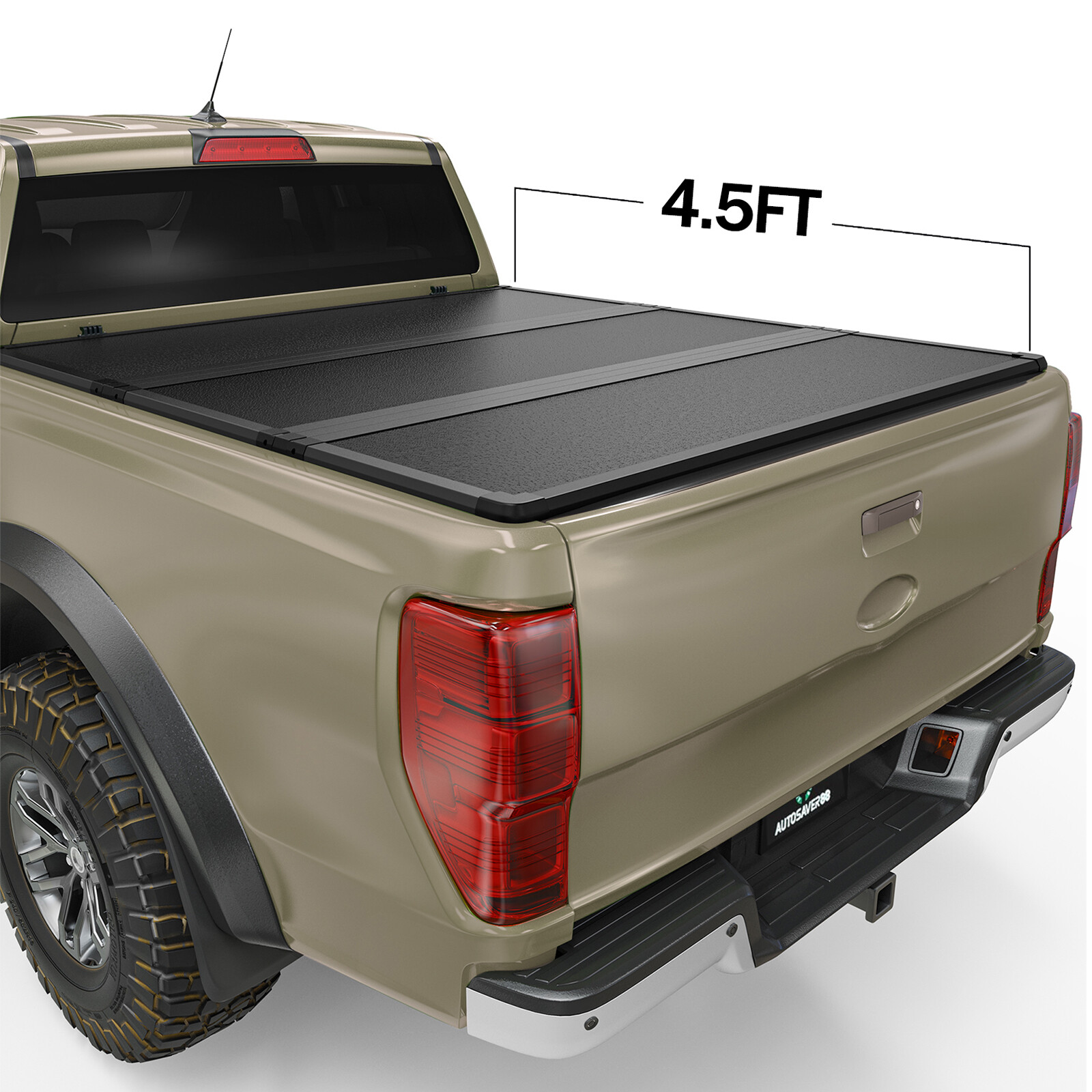 4.5FT FRP Hard Tonneau Cover Tri-Fold For 2022-2026 Ford Maverick Waterproof