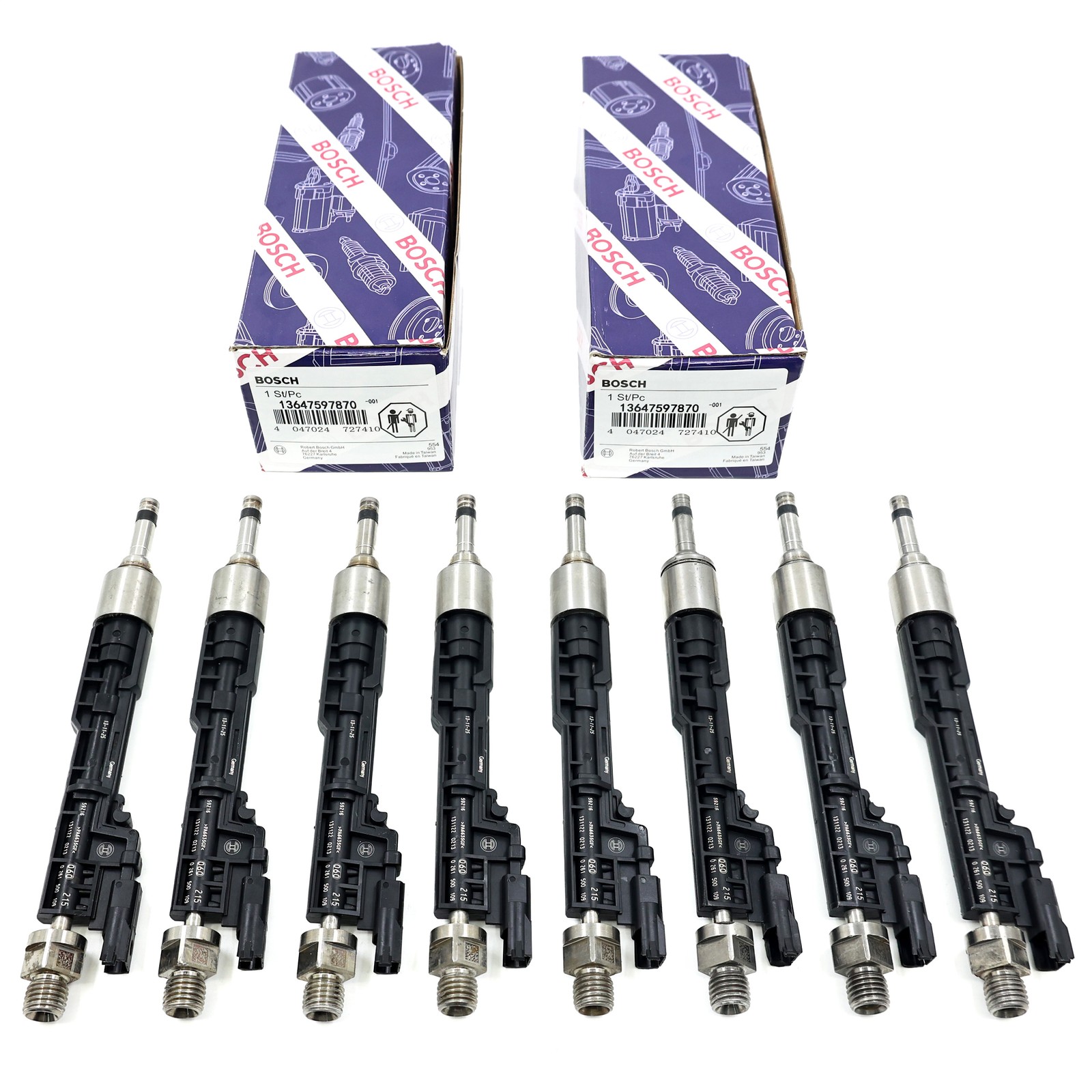 8X Fuel Injectors 13647597870 0261500109 For BMW M5 M6 X5 X6 550i Genuine