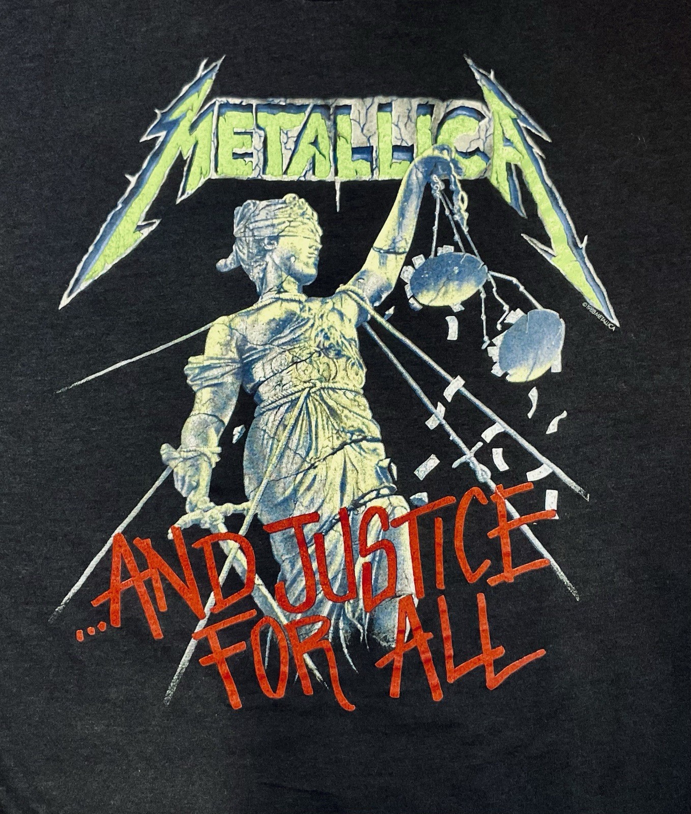 METALLICA Vintage 1988 And Justice For All Tour Shirt 88-89 Large Single Stitch METALLICA Vintage 1988 And Justice For All Tour Shirt 88-89 Large Single Stitch