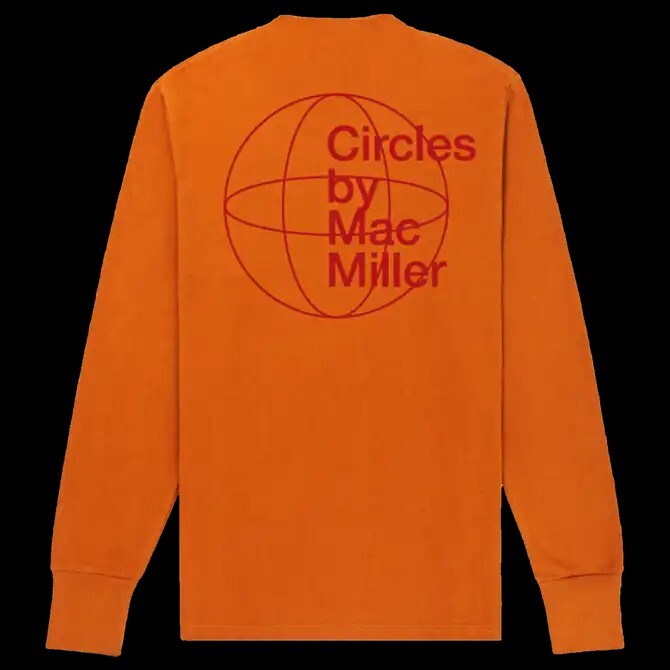 Mac Miller Circles Album Orange Long Sleeve L/S Tee Large Brand New (MT1)