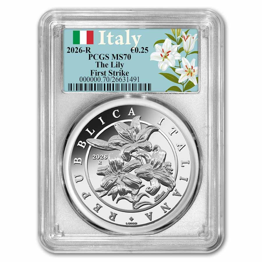 2026 Italy 1 oz Silver Flora & Fauna - The Lily MS-70 PCGS (FS)