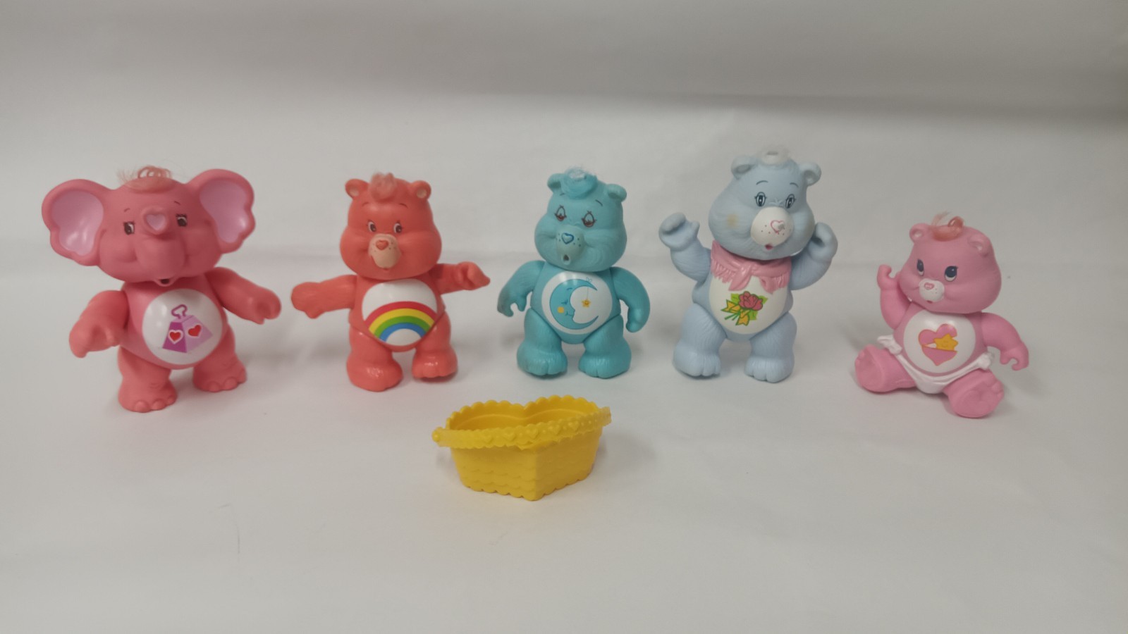 Vintage Kenner 1980's Care Bears PVC  Poseable Figures Toy LOT Of 5