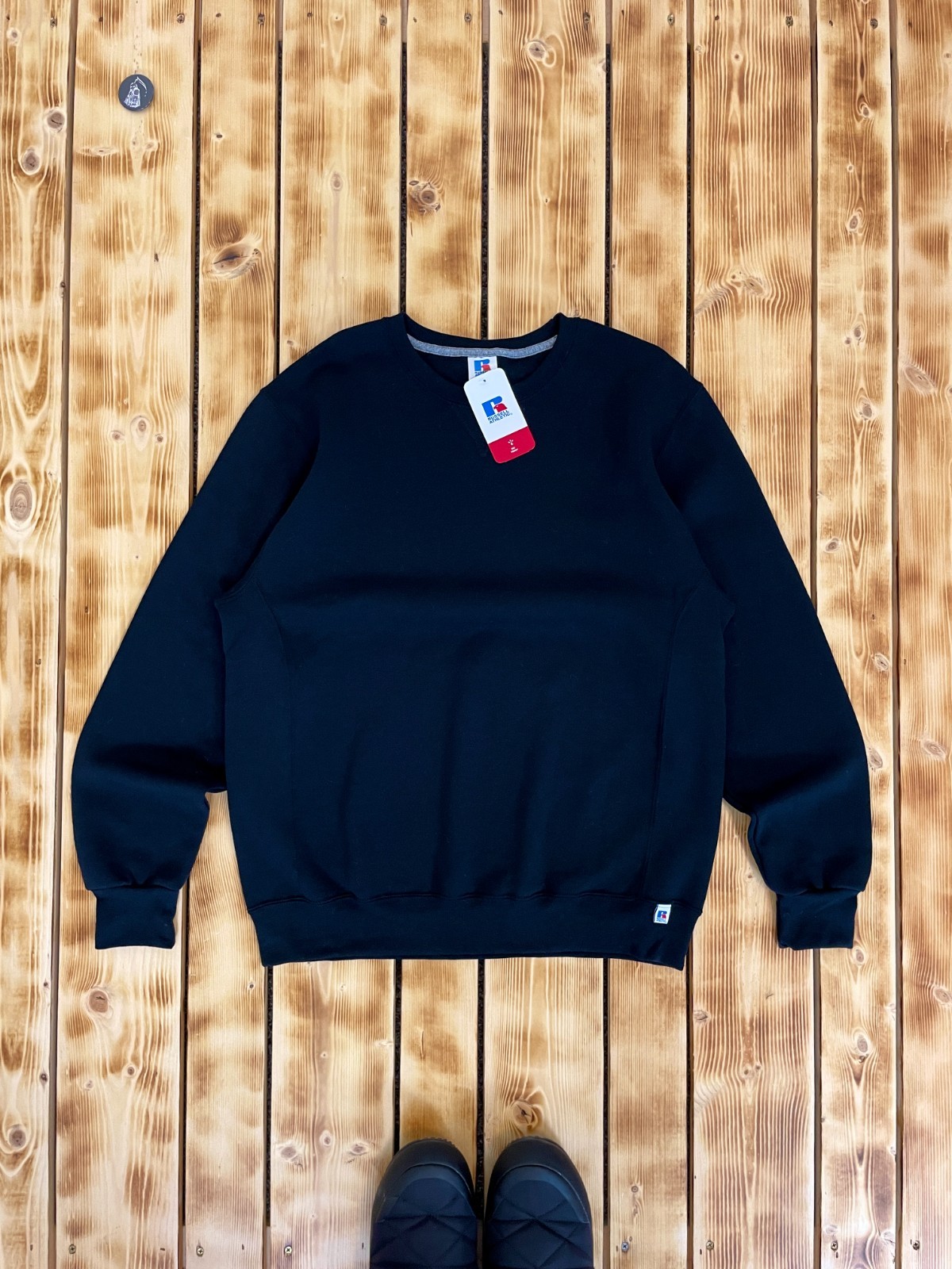 NEW Russell Athletic Y2K Blank Sweatshirt Black