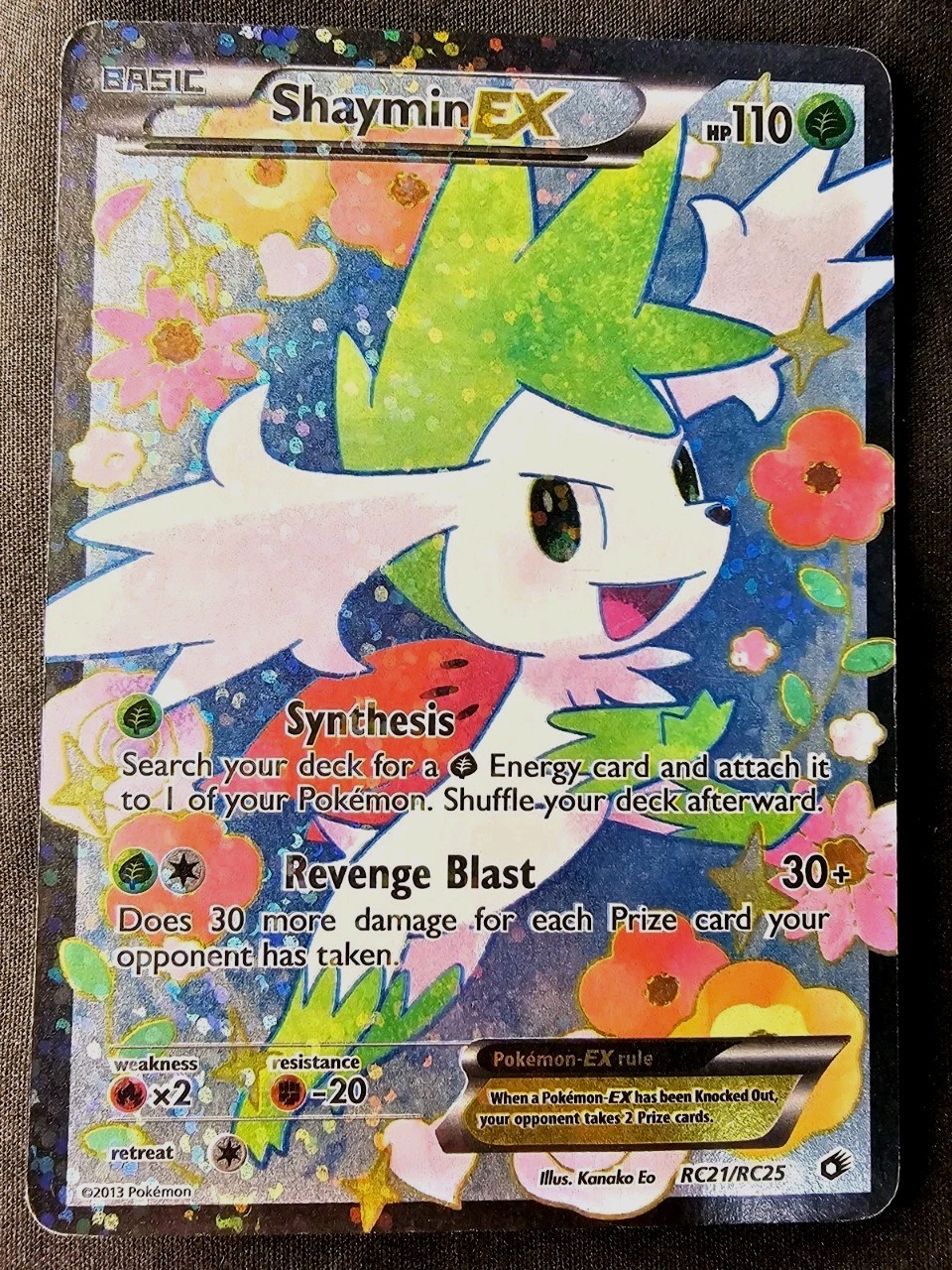 Pokemon Shaymin EX Full Art RC21/RC25 Legendary Treasures Radiant Collection HP Pokemon Shaymin EX Full Art RC21/RC25 Legendary Treasures Radiant Collection HP