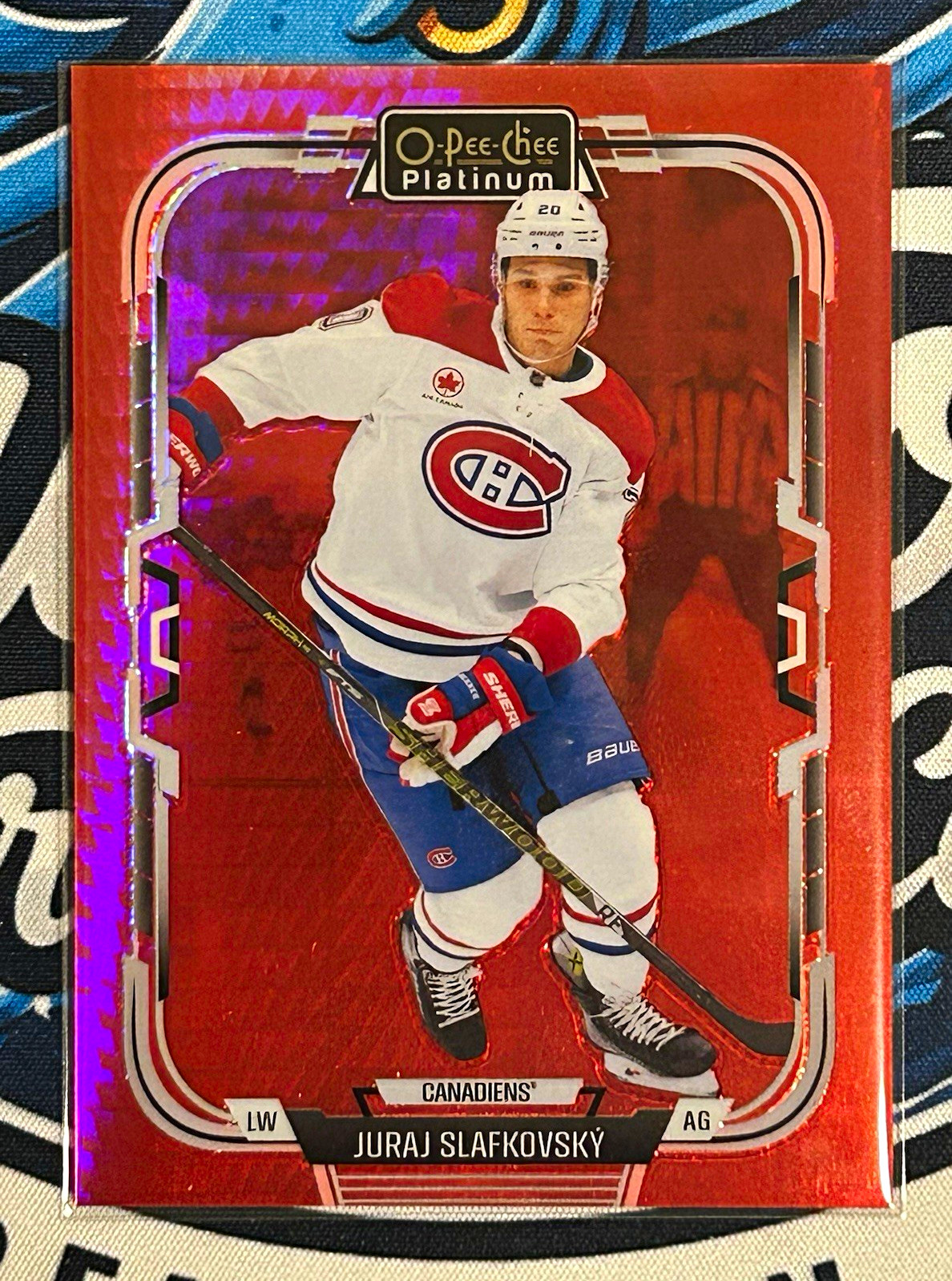 2025-26 O-Pee-Chee Platinum Juraj Slafkovsky #186 Red Prism /199 Canadiens