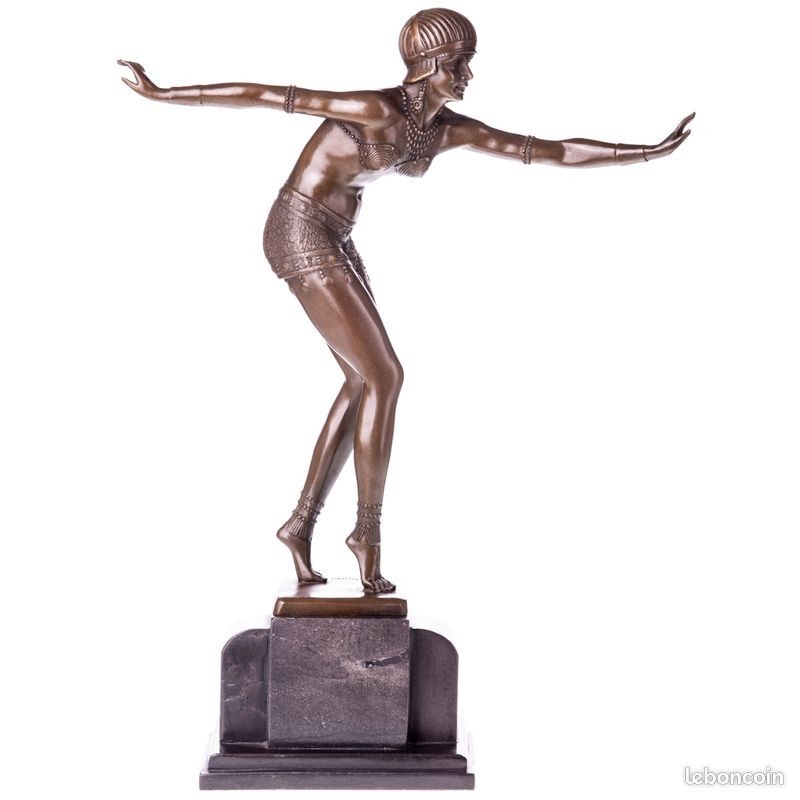 Bronze Woman Dancer Sculpture Lady Statue Art Female Oriental Decor Phoenician