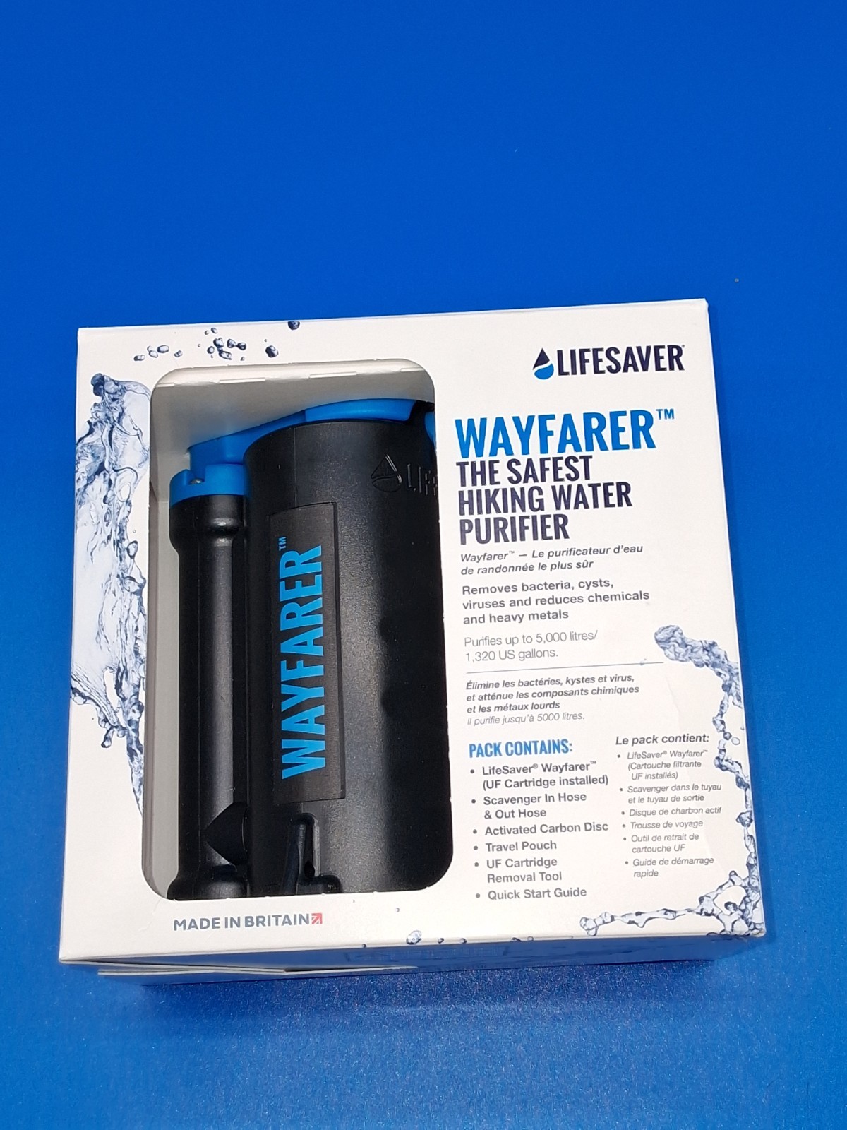 LifeSaver Wayfarer Water Purifier Compact Military Grade Purification 5000L NEW
