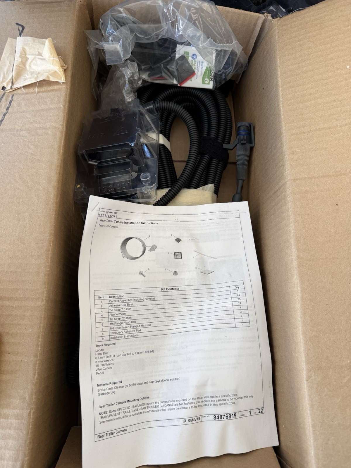 OEM Auxiliary Rear Trailer Camera Kit Designed for Compatible GM Vehicles. New