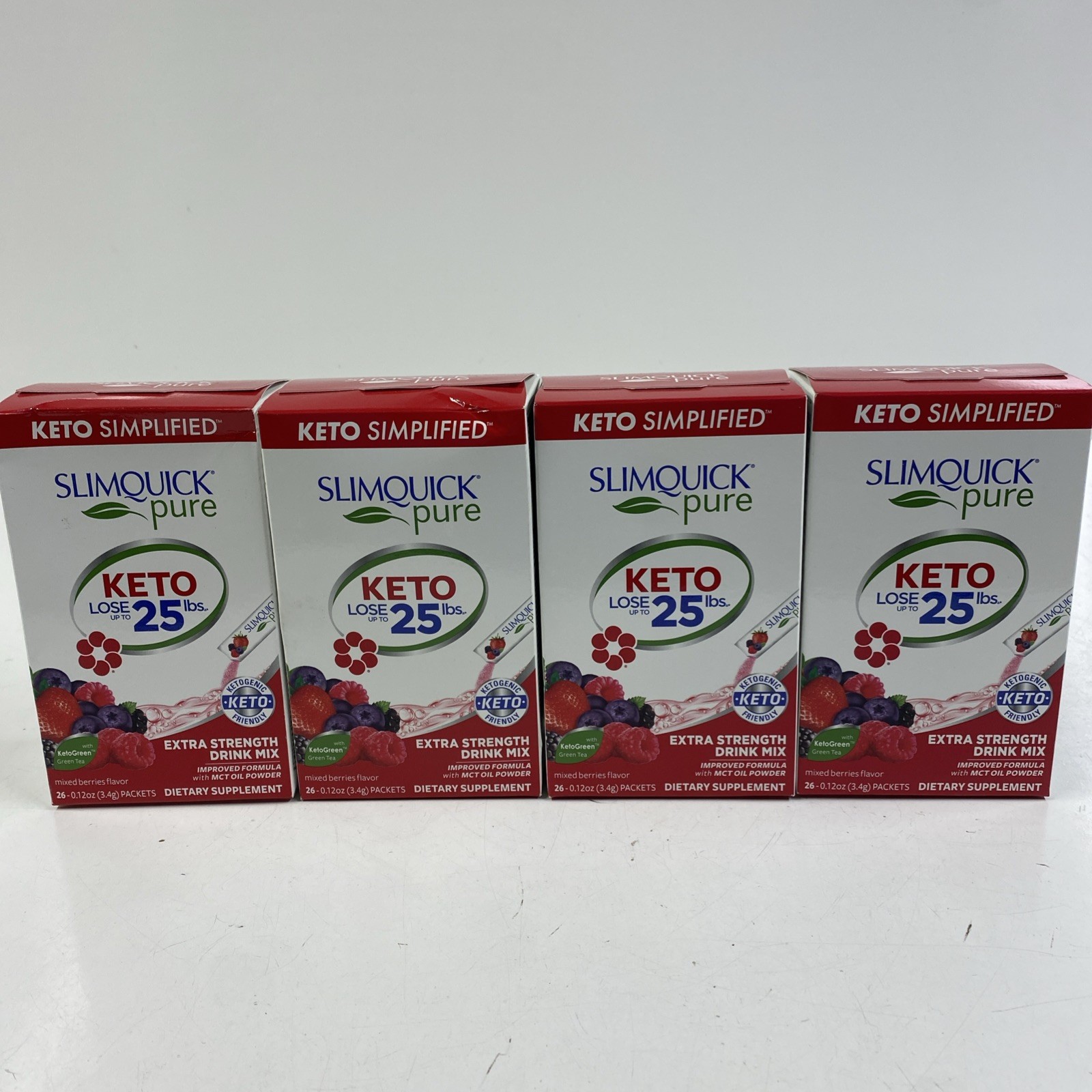 LOT x4 SLIMQUICK PURE Extra Strength Drink Mix Keto Simplified Mixed Berry 10/27 LOT x4 SLIMQUICK PURE Extra Strength Drink Mix Keto Simplified Mixed Berry 10/27