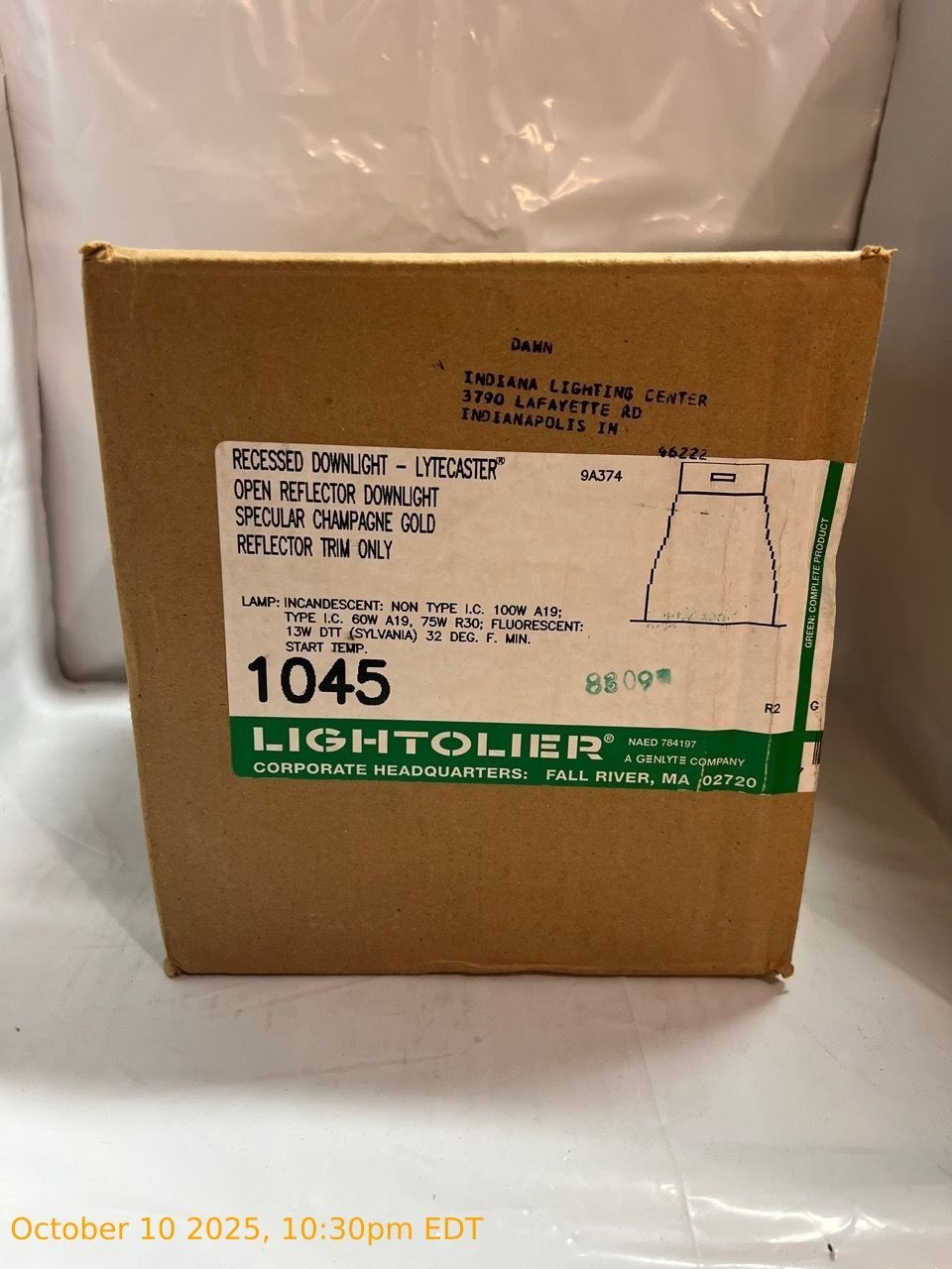 NEW Lightolier 1045 Lytecaster Open Reflector Downlight Specular Champagne Gold NEW Lightolier 1045 Lytecaster Open Reflector Downlight Specular Champagne Gold