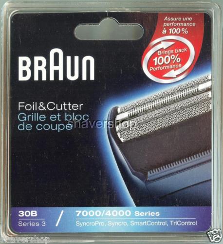 ORIGINAL BRAUN 7000/4000 SYNCRO SERIES 3 Shaver FOIL+CUTTER 30B