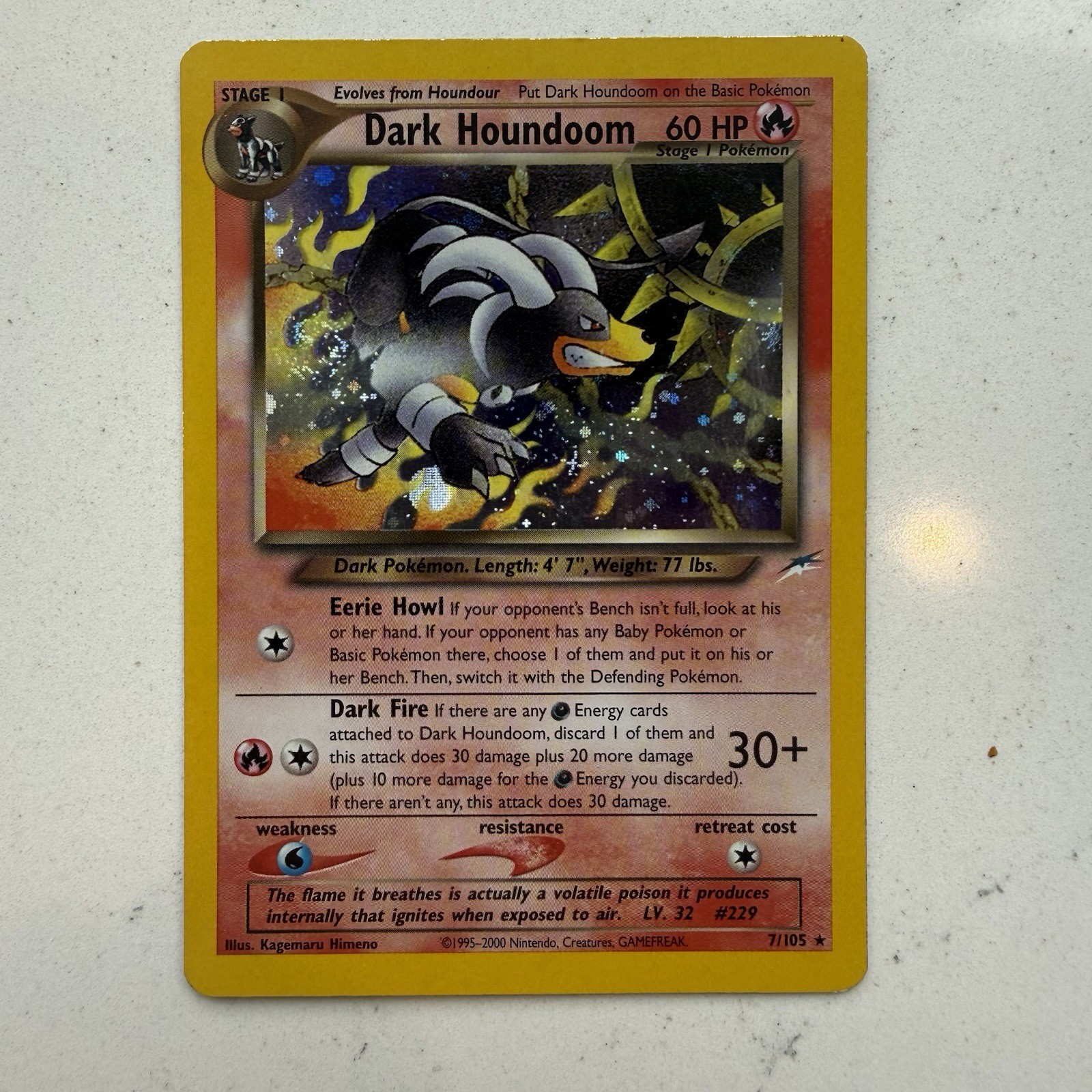 🔥 Pokemon TCG Dark Houndoom 7/105 Neo Destiny Holo Rare English NM-LP