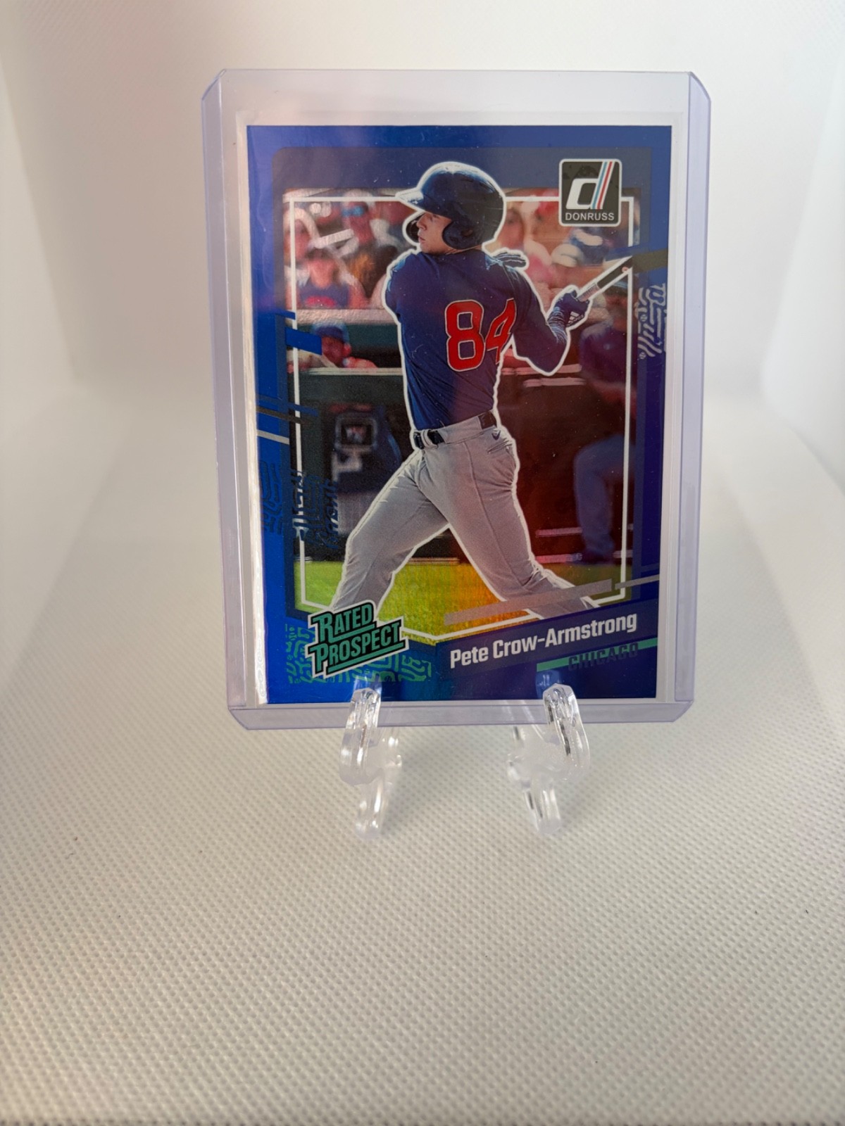 2023 Panini Donruss - Rated Prospect Pete Crow-Armstrong #60 Holo Blue (RC) 2023 Panini Donruss - Rated Prospect Pete Crow-Armstrong #60 Holo Blue (RC)