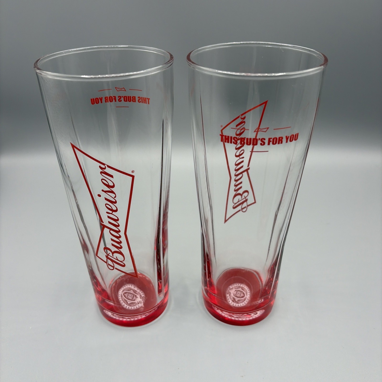 Vintage Pair of Budweiser Pilsner Glasses 1980\'s Rare