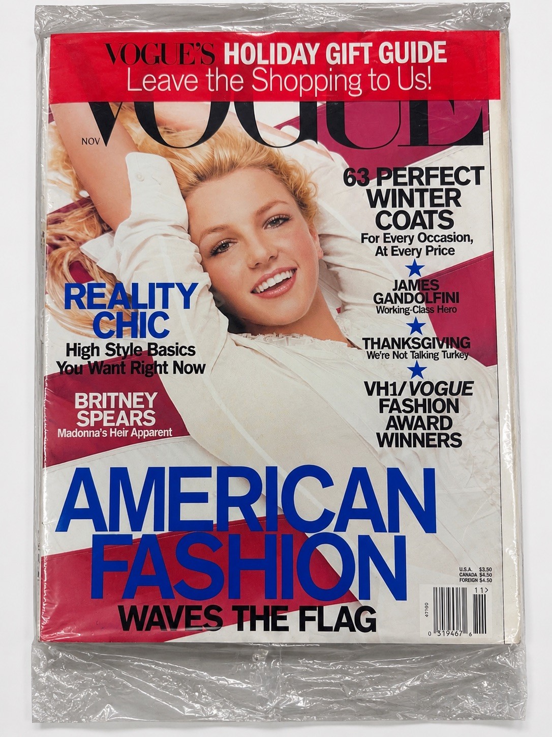 Britney Spears VOGUE Magazine November 2001 Y2K Rare Collector Issue Unopened