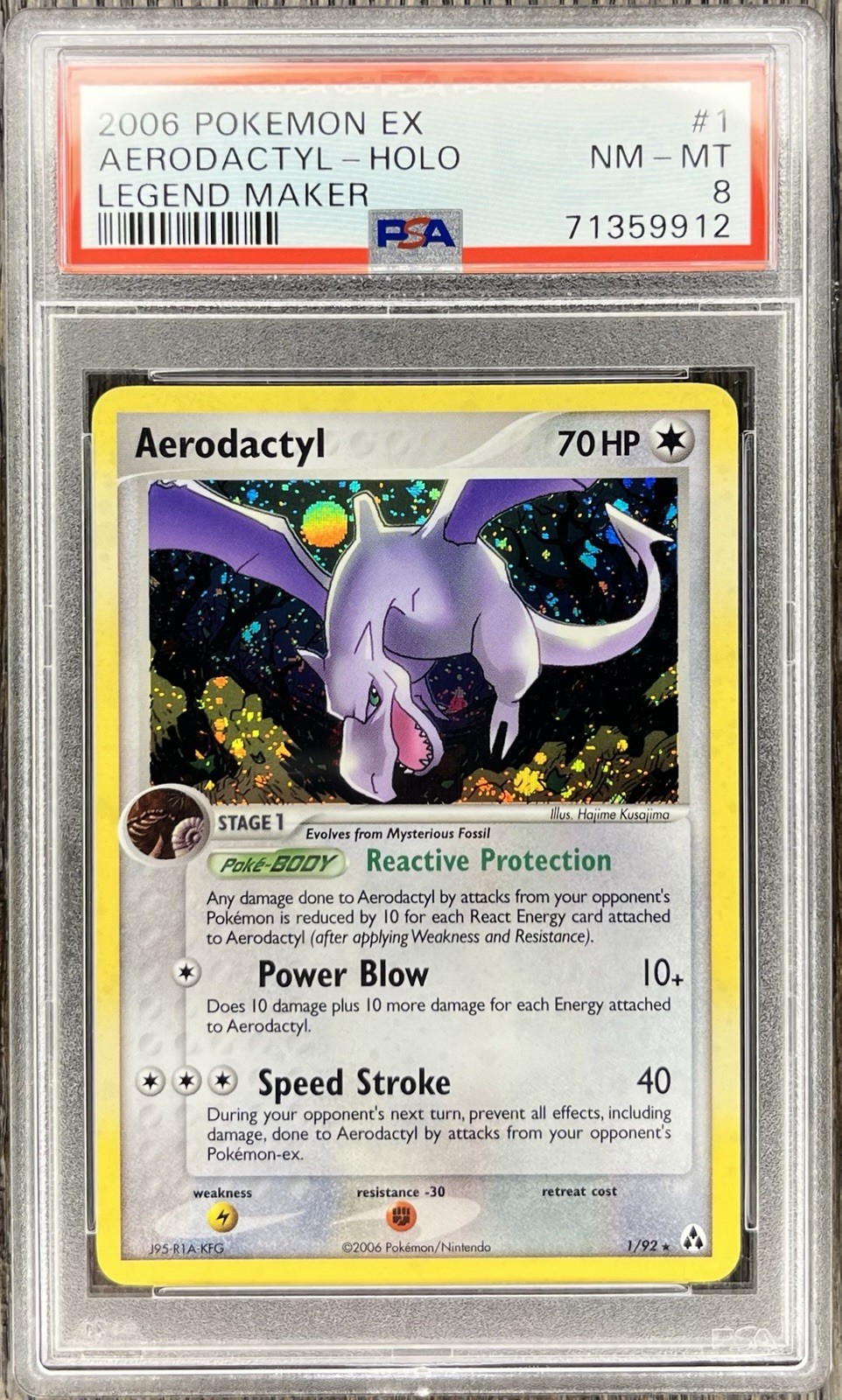 Aerodactyl PSA 8 Pokemon 2006 EX Legend Maker 1/92 Holo Orb Low POP 146