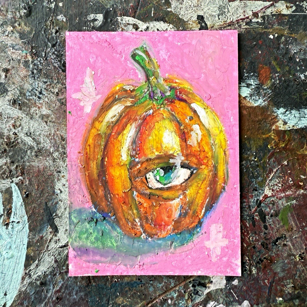 ACEO Original Art in oil pastel 2.5x3.5 in. by saraheliart