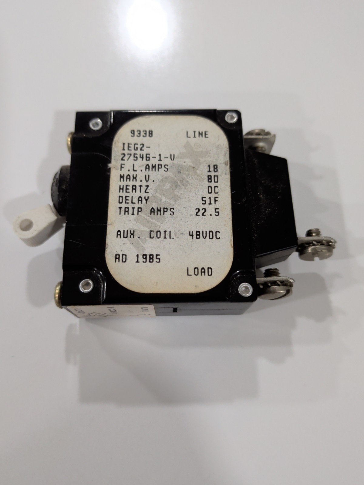 NEW Lot of 5 Airpax IEG2-27546-1-U Circuit Breaker 28A 80VDC 1-Pole NOS