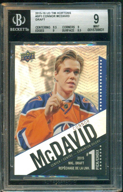 2015-16 Upper Deck Tim Hortons Conor McDavid Draft #SP1 BGS 9 .5 Away