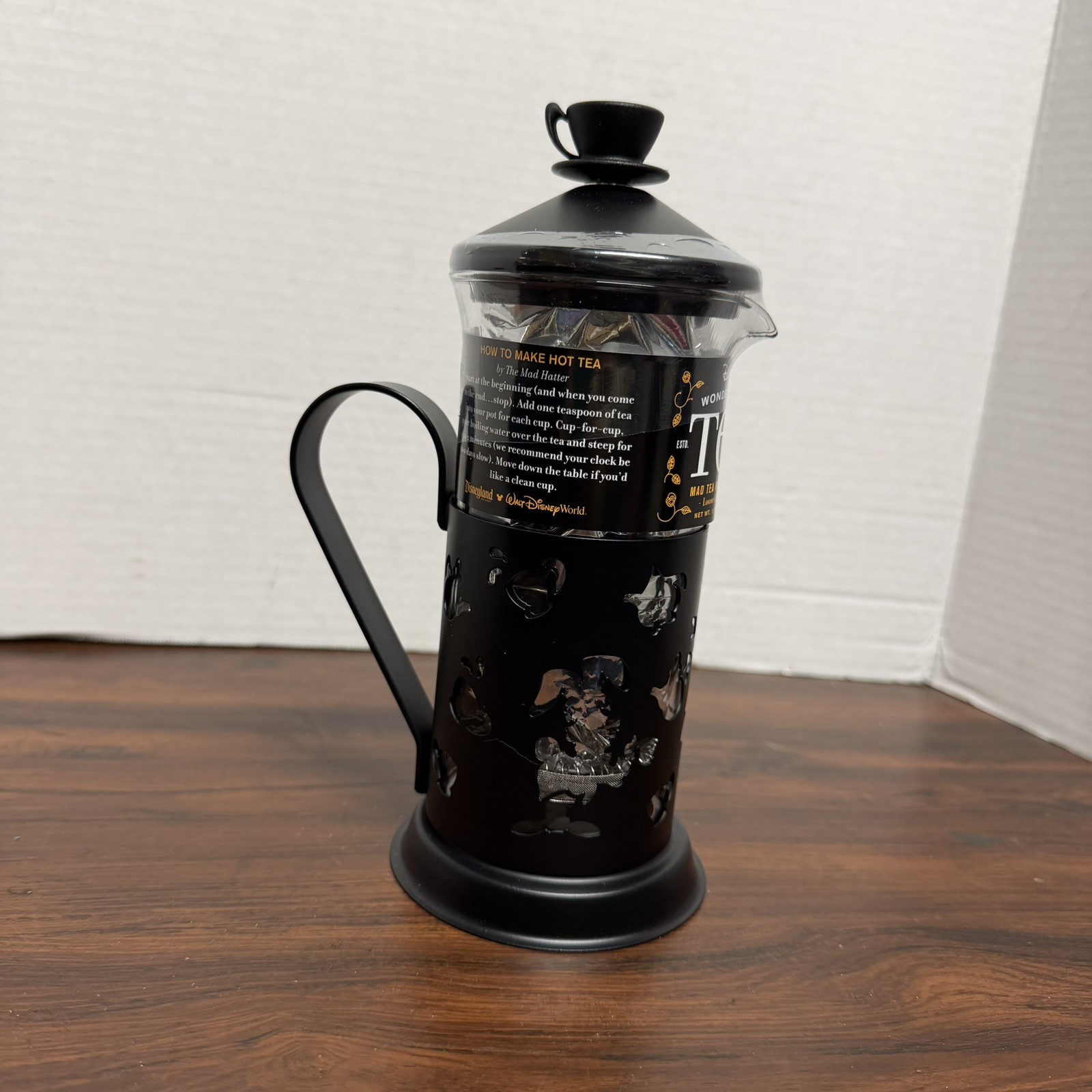 NEW SEALED Disney Parks Alice In Wonderland Mad Hatter Tea Party French Press