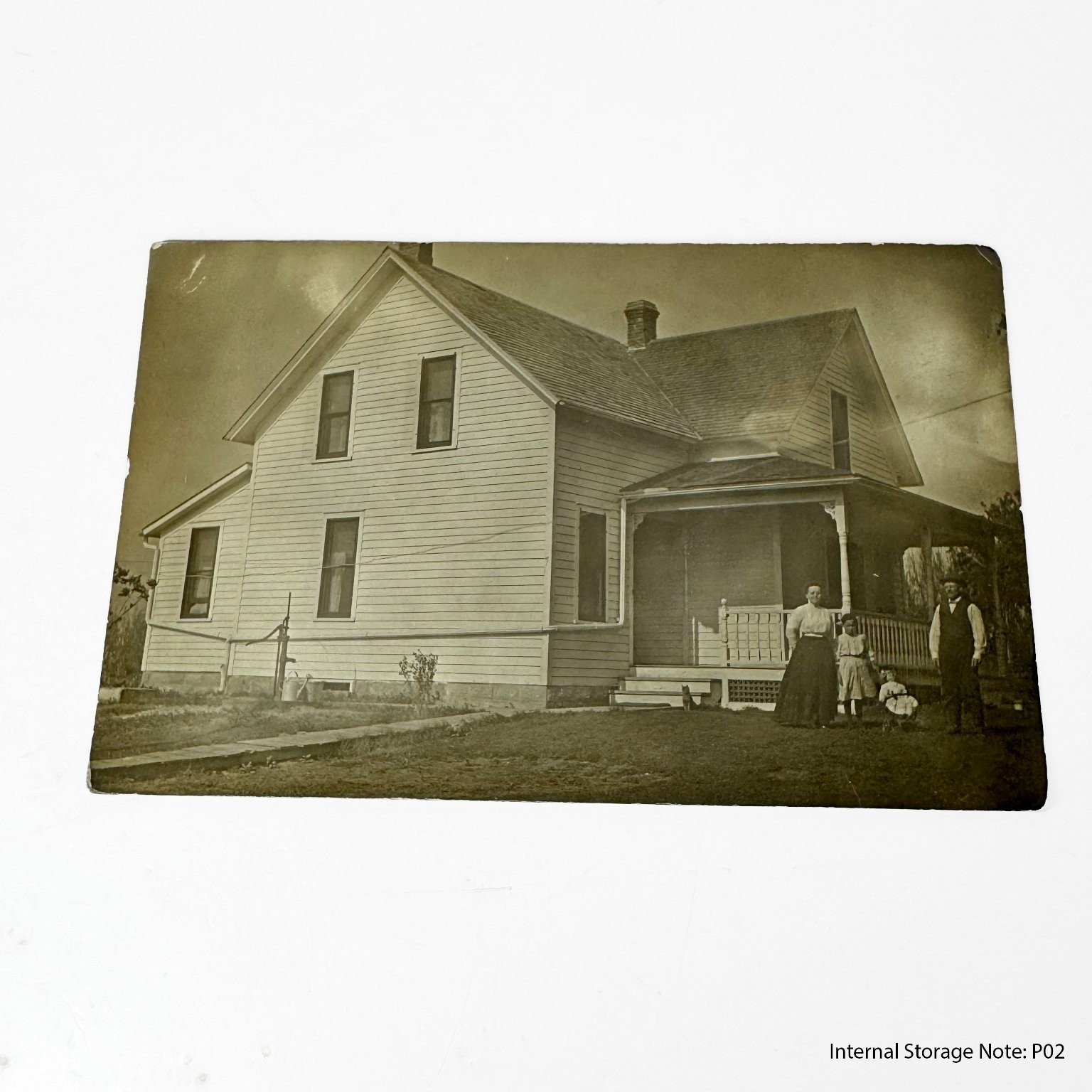 Vintage RPPC Postcard Family Home House Man Woman Child Farmhouse Divided Back