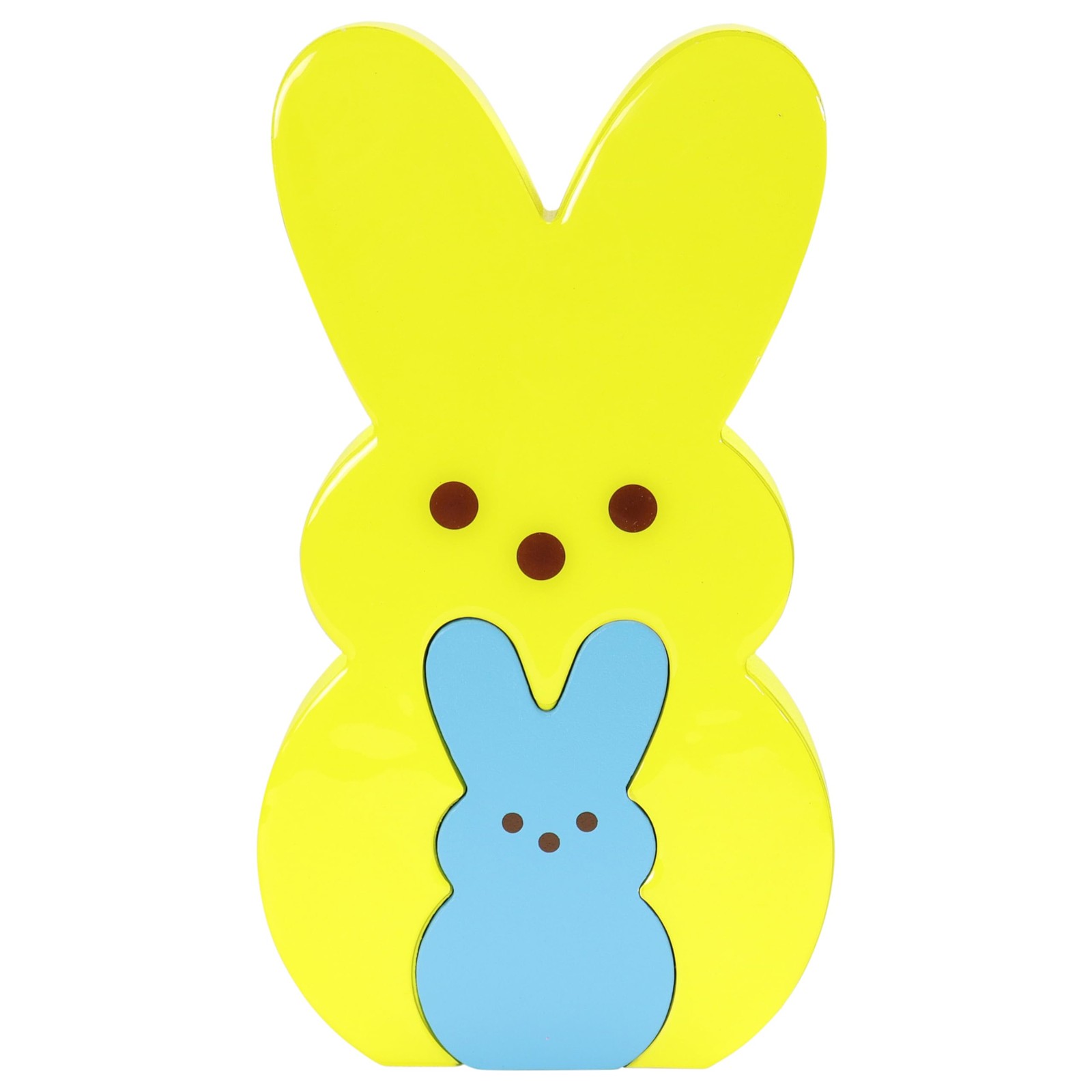 | Peeps | 9” Collectible Yellow and Blue Wooden Nesting Bunnies