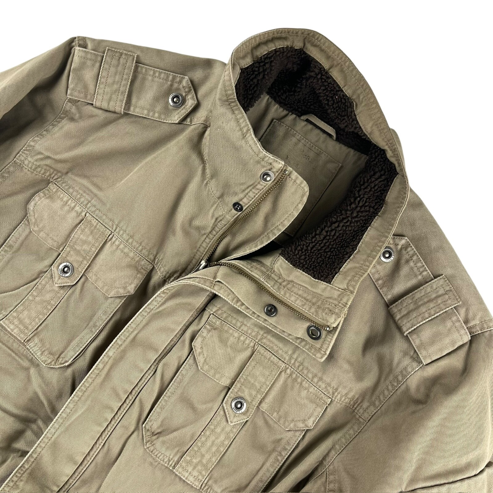 L.L. Bean Men\'s Sherpa-Lined Cargo Work Jacket Tan • XL L.L. Bean Men\'s Sherpa-Lined Cargo Work Jacket Tan • XL