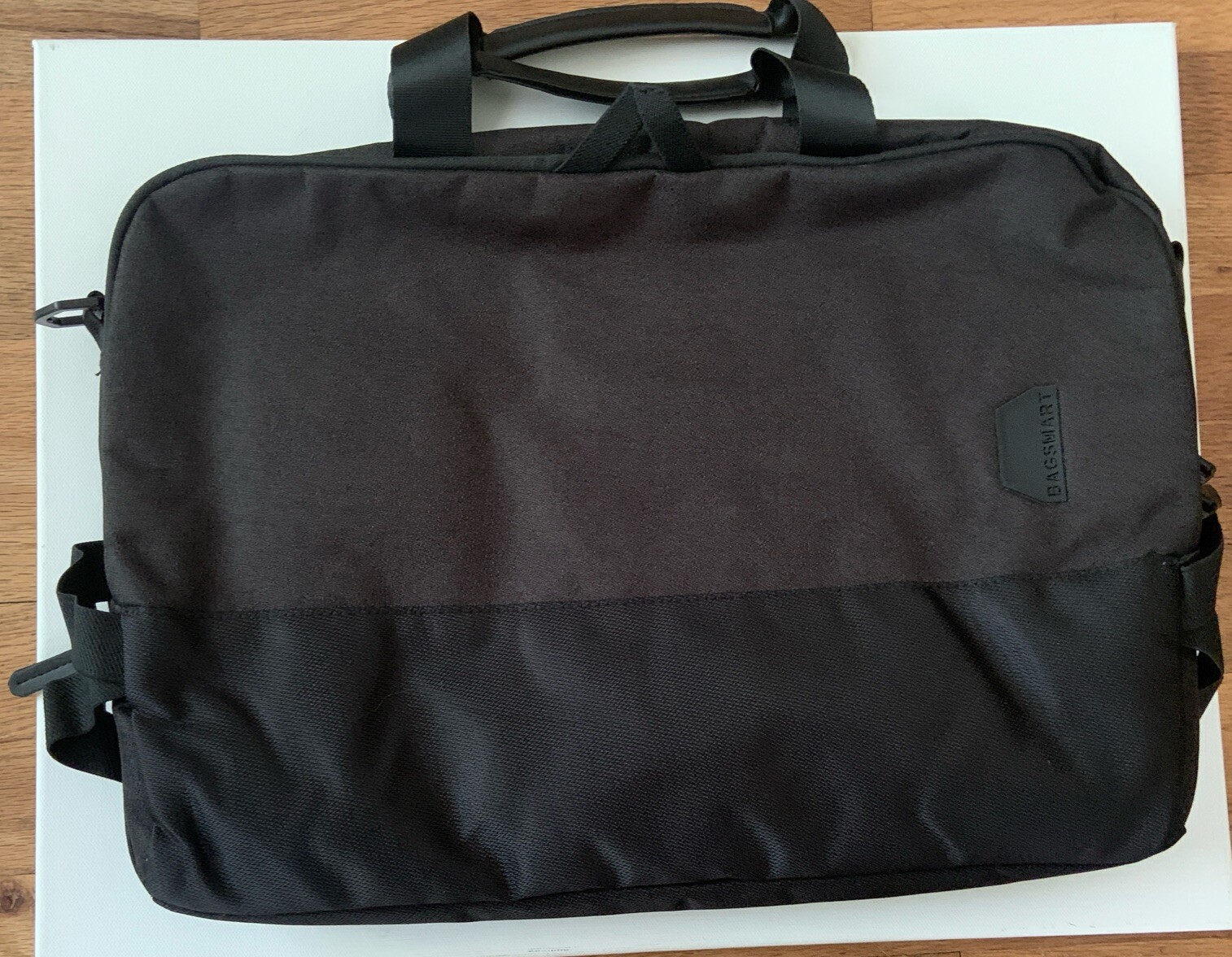 Bagsmart Black Digi Smart Expandable Laptop Bag Top Handles Shoulder Strap