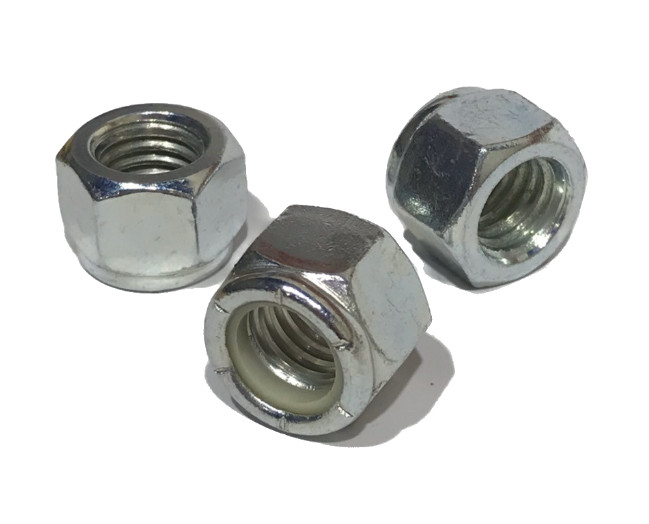 7/16-14 Nylon Lock Nuts Zinc Plated QTY 100