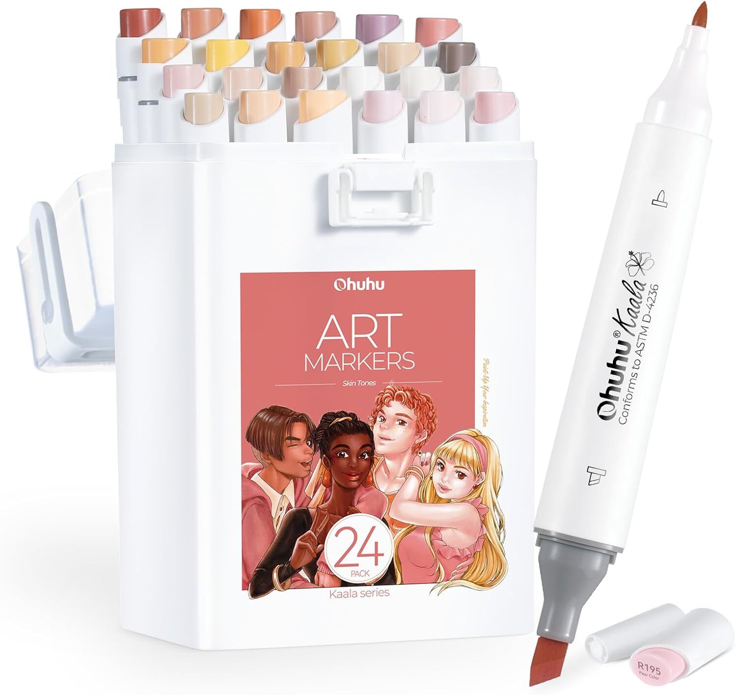 Ohuhu 24 Skin-Tone Colors Alcohol Markers - Slim Broad and Fine Double Tips Ohuhu 24 Skin-Tone Colors Alcohol Markers - Slim Broad and Fine Double Tips