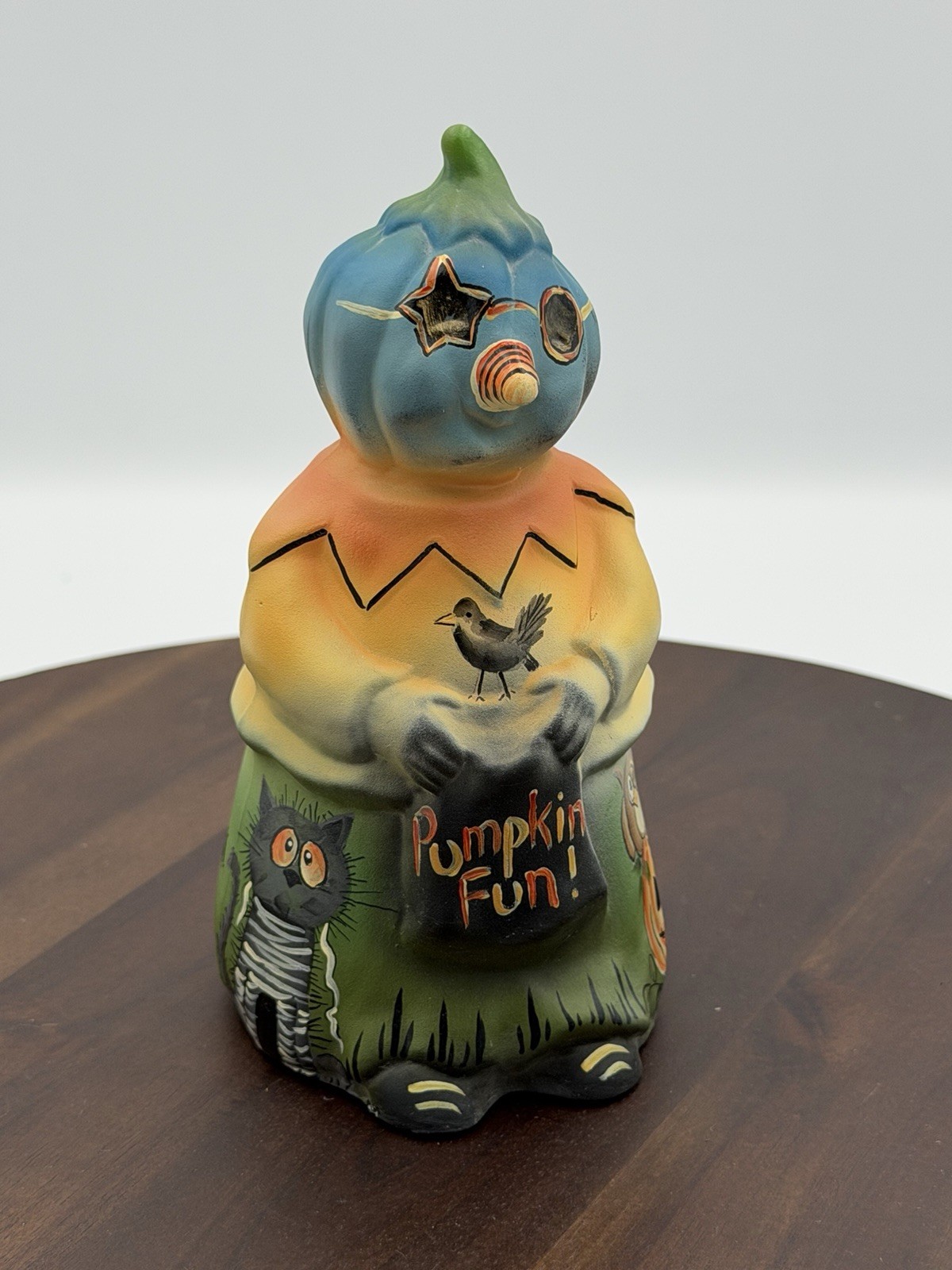FENTON GLASS 2025 FGS EXCLUSIVE PUMPKIN HEAD FIGURINE HP Kim Barley #17/17