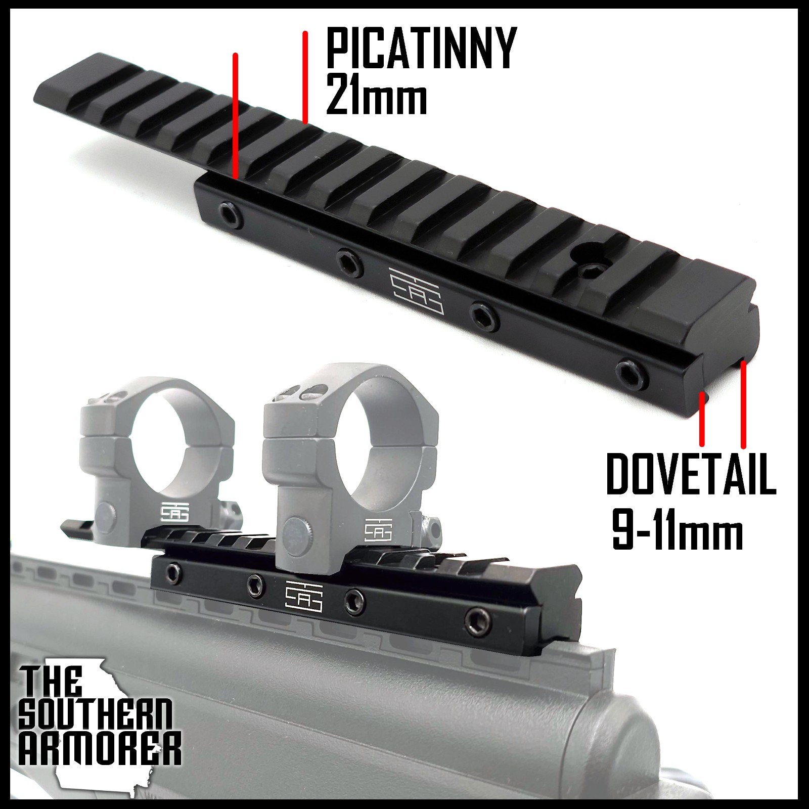 Henry .22 Lever Rifle Dovetail to Picatinny Weaver Rail Adapter Scope Mount