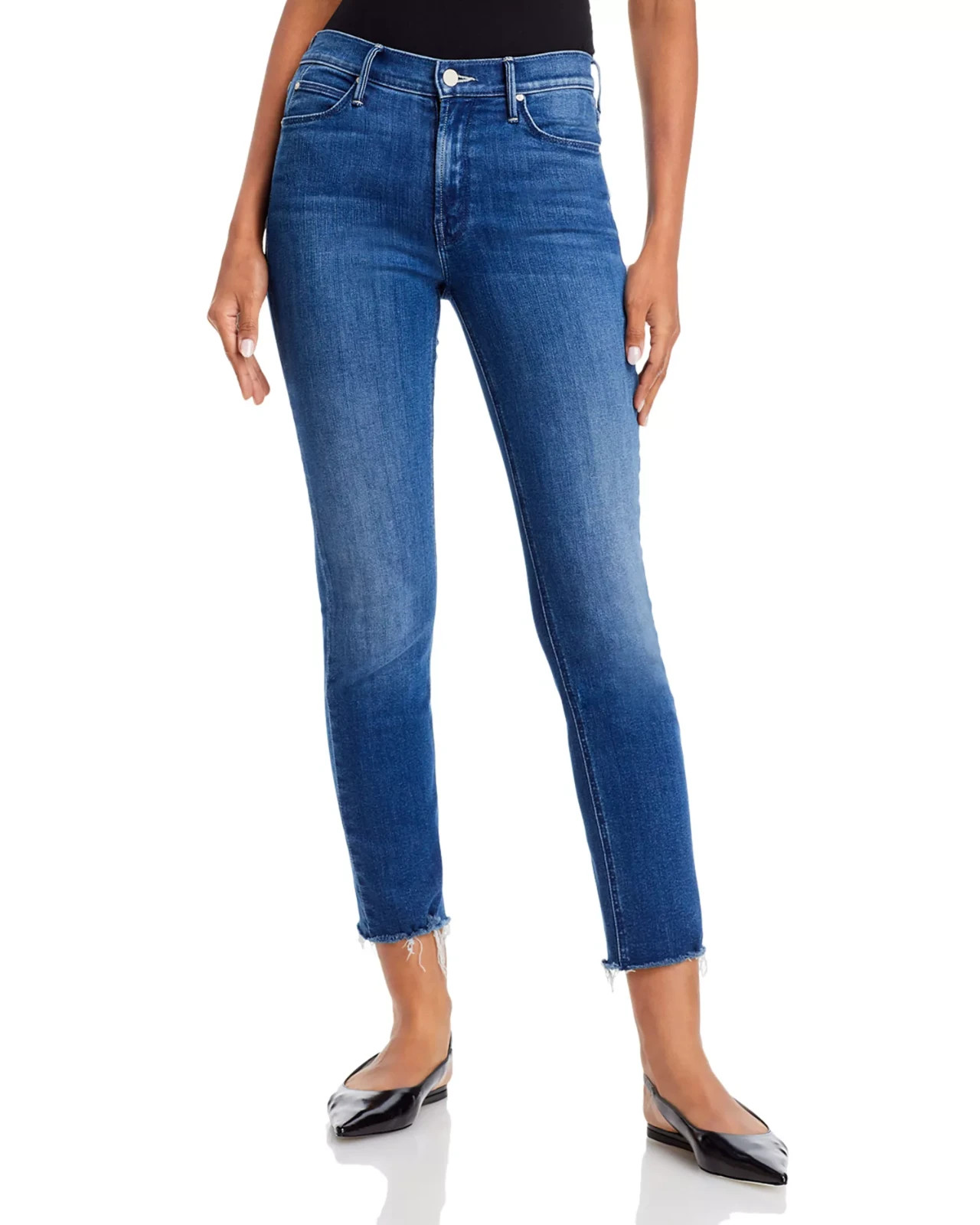 MOTHER The Dazzler Mid Rise Ankle Fray Jeans MSRP $238