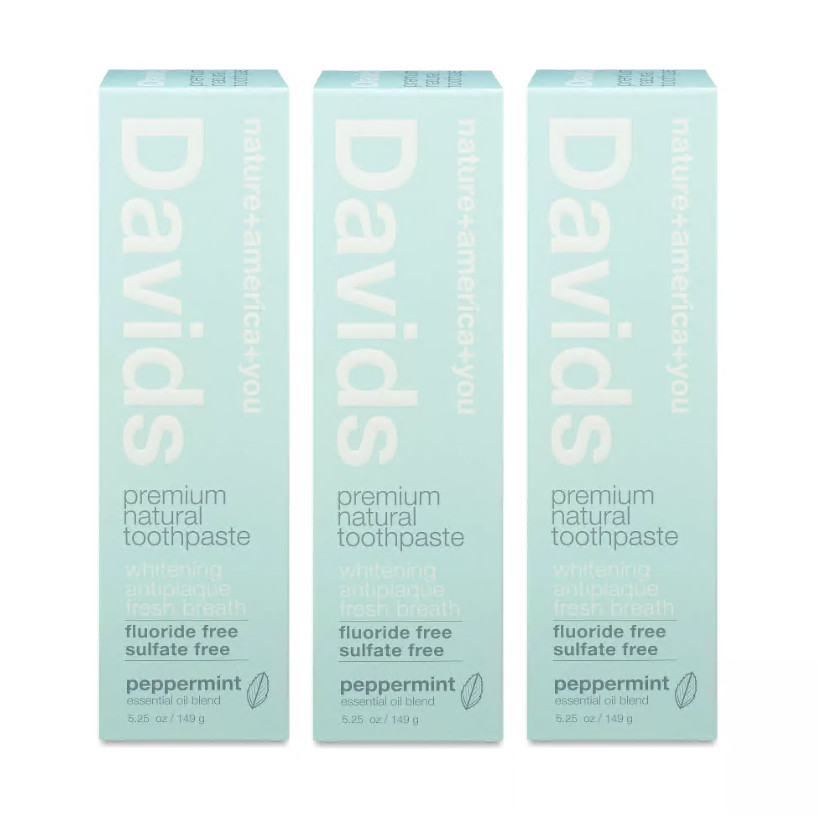 Davids Premium Toothpaste Peppermint 5.25 oz ( pack of 3 )