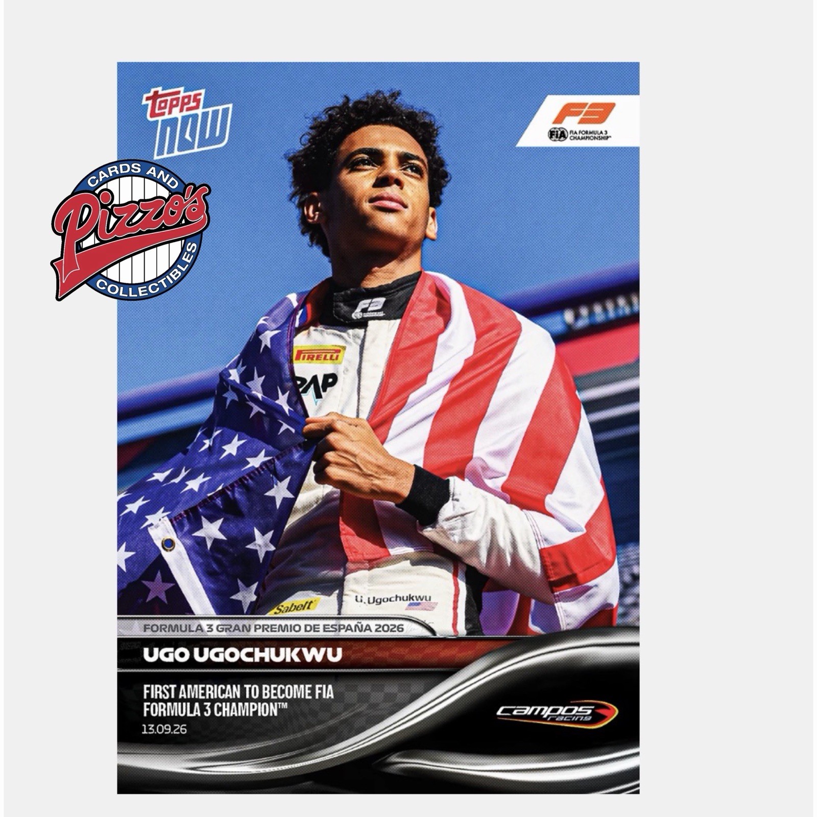 Ugo Ugochukwu 1st American F3 Champion 2026 Formula 1 Topps NOW Card 61 Presale
