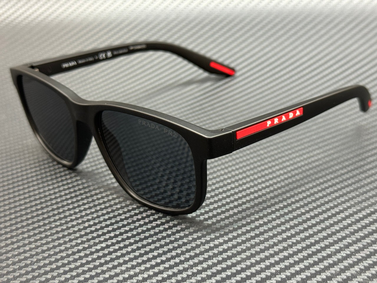 PRADA LINEA ROSSA PS 06YS DG002G Black Grey Polarized Men\'s 56 mm Sunglasses