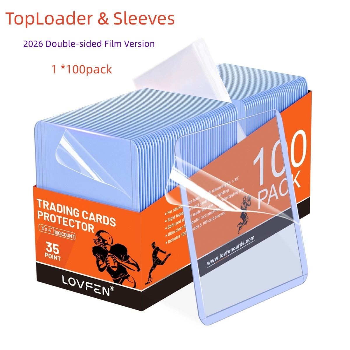 100/200/500/1000CT 3x4 Laminated Film Toploaders & Sleeves For 35pt Trading Card