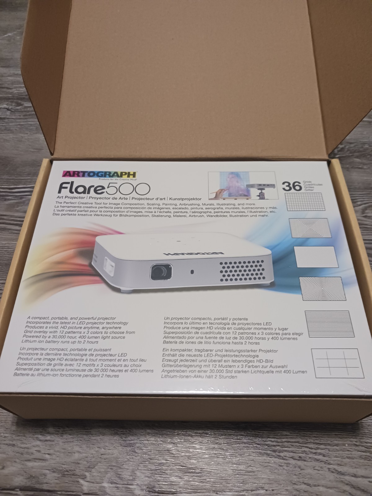 Artograph Flare 500 Smart HD Digital Art Projector with Remote, White, New Artograph Flare 500 Smart HD Digital Art Projector with Remote, White, New