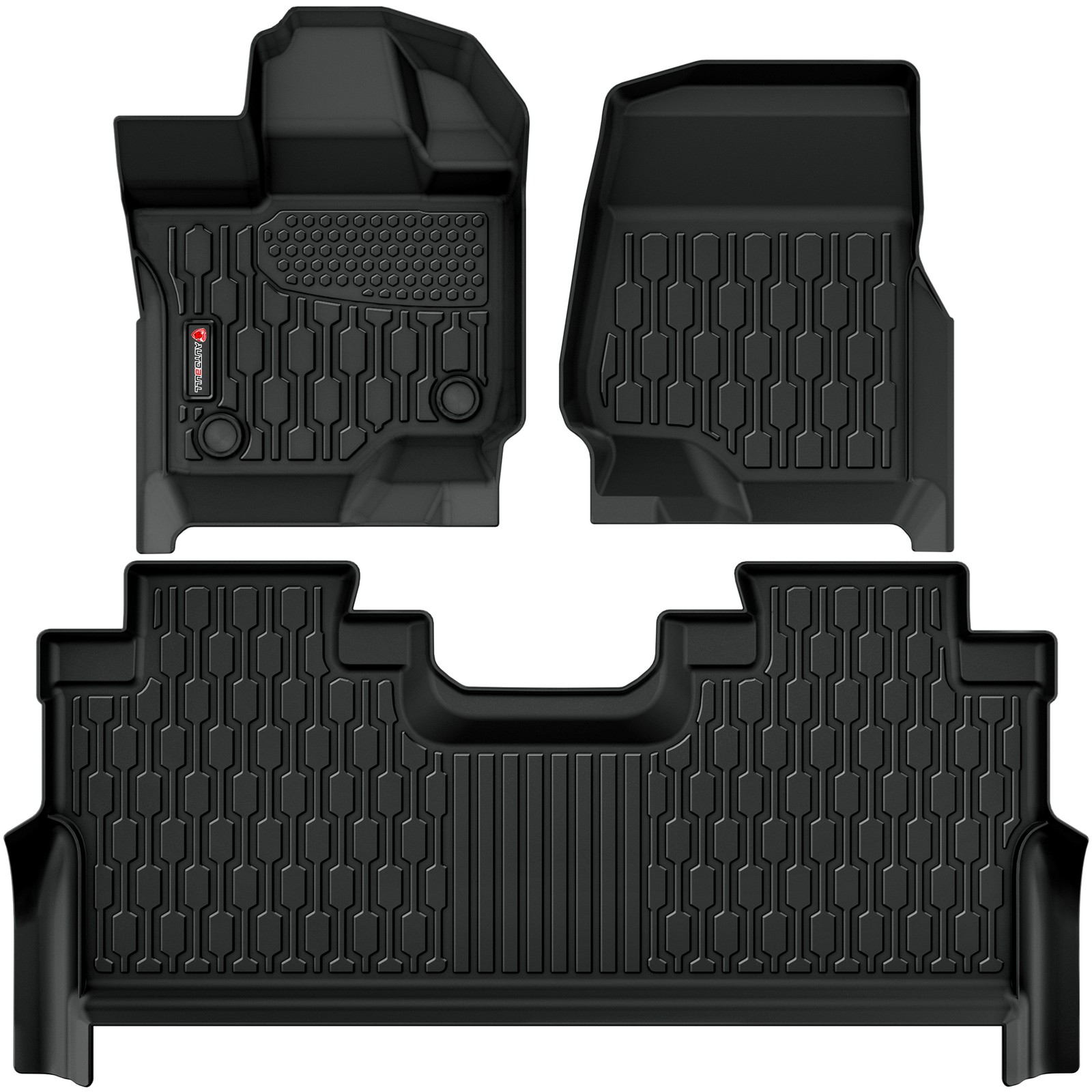3W TPE Floor Mats for 2015-2026 Ford F-150/F-150 Lightning Super Crew Cab Liner