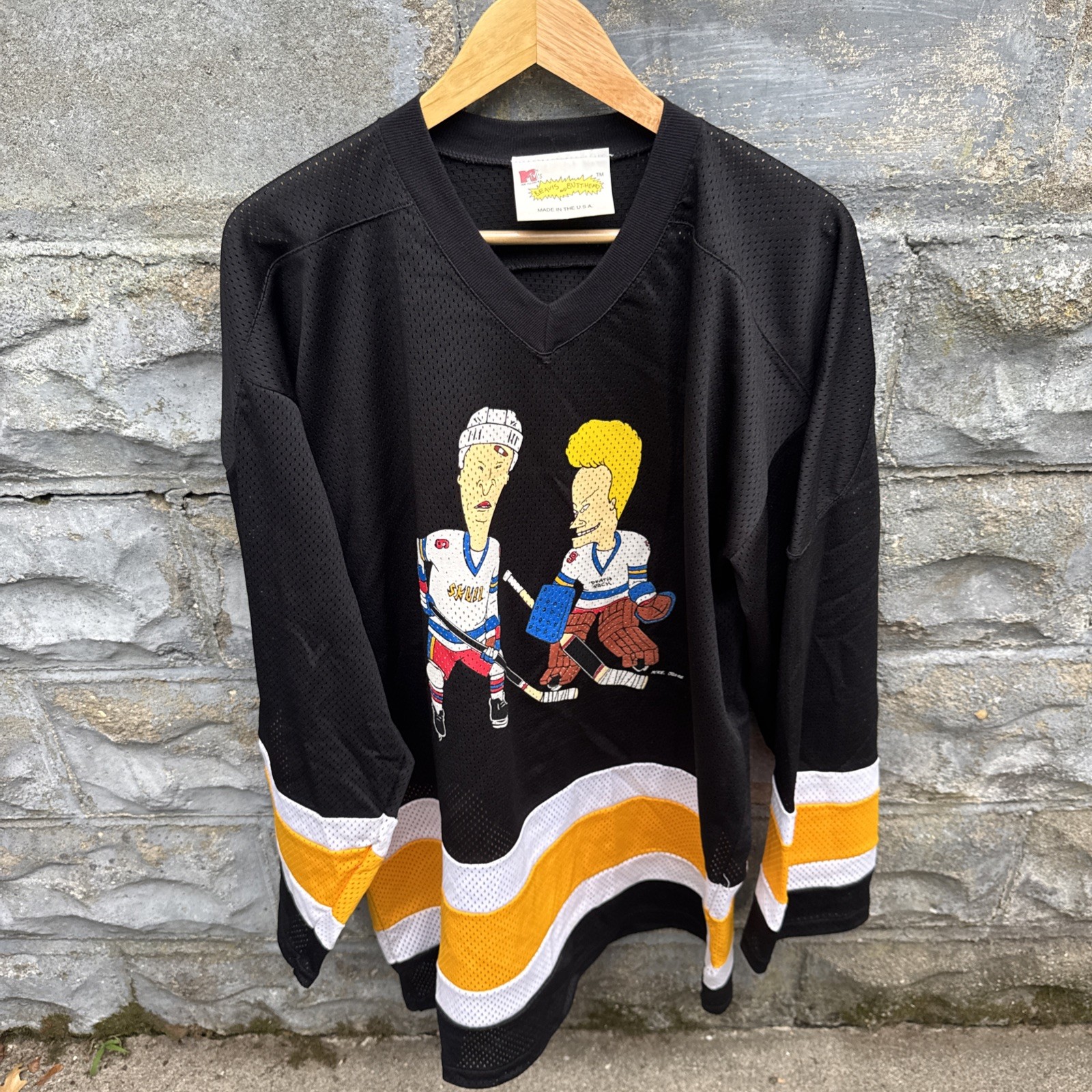 Vintage Beavis And Butthead MTV Show Hockey Jersey 90s 00 XL
